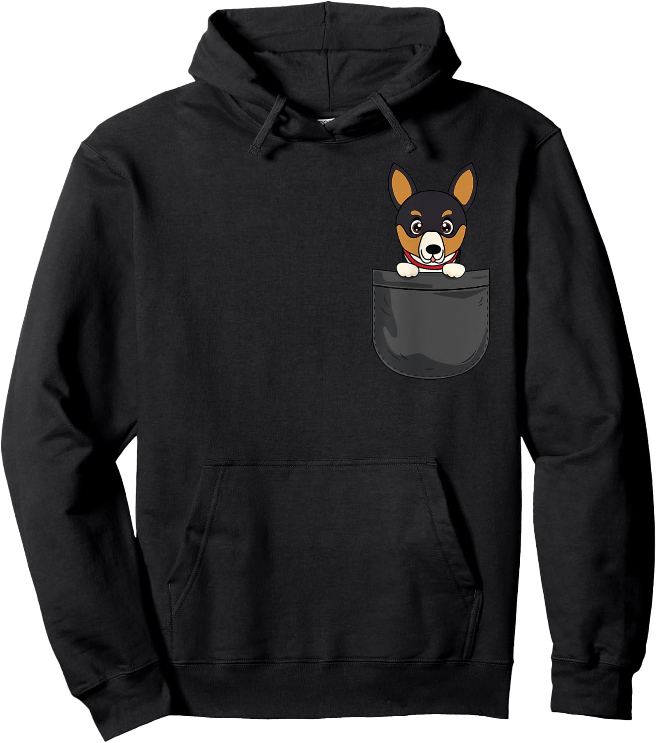 Rat Terrier Mom Dad Dog In Pocket Cute Funny Pet Lover Gift Men Women Kids Hoodie - Hoodie | Black