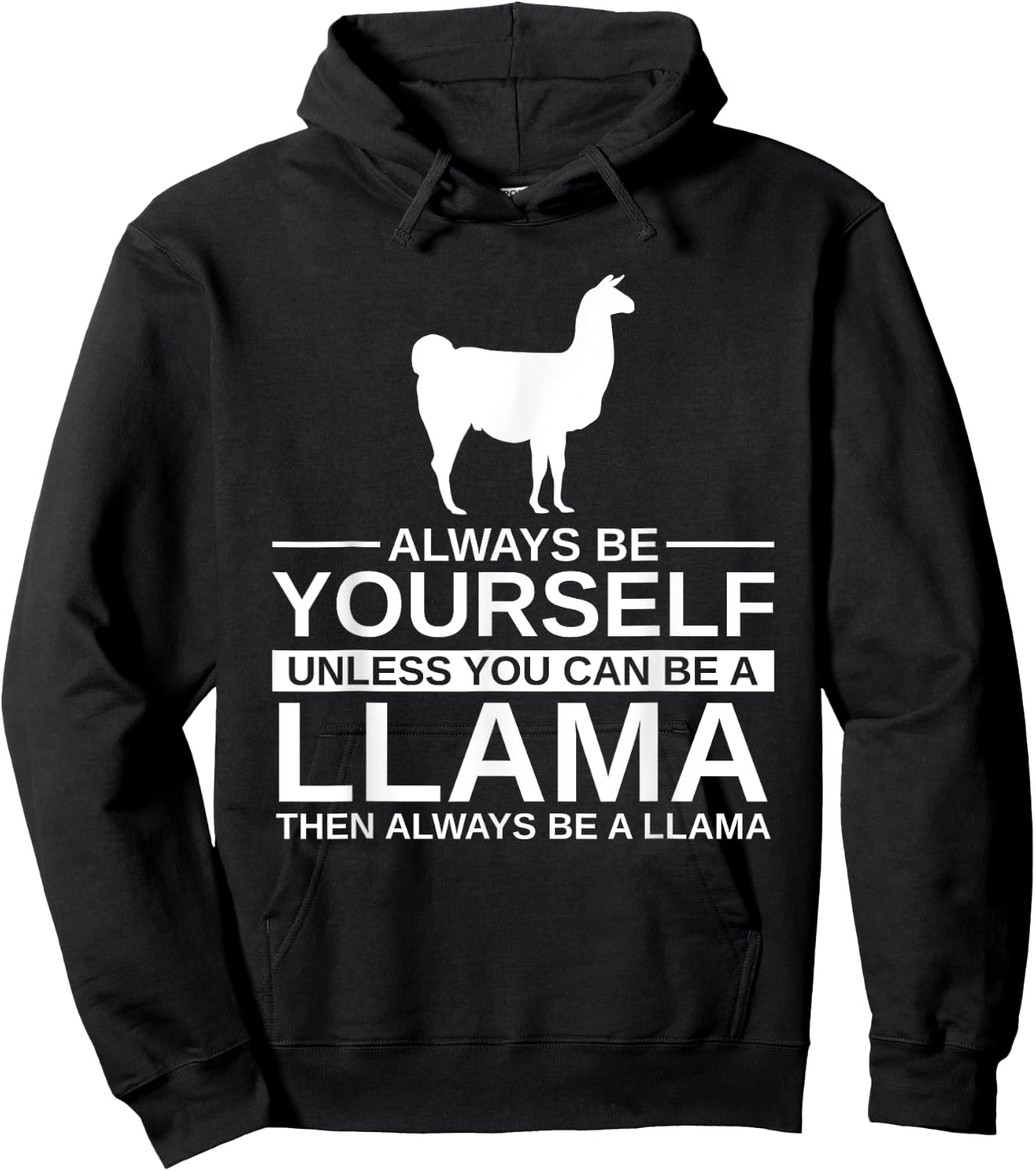 Always Be Yourself Llama Gift Women Alpaca Animal Hoodie - Hoodie | Black