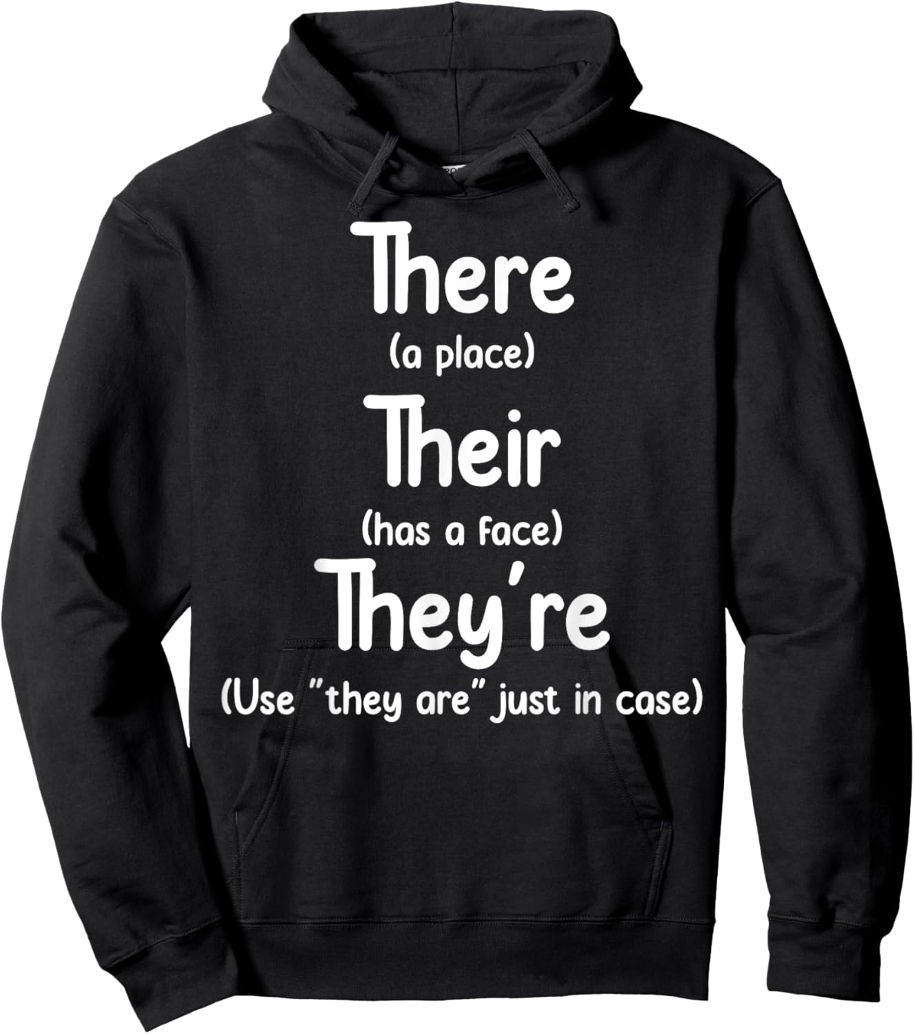 English Teacher Grammar Apparel Black Adults Small Letter Print Hoodie - Hoodie | Black