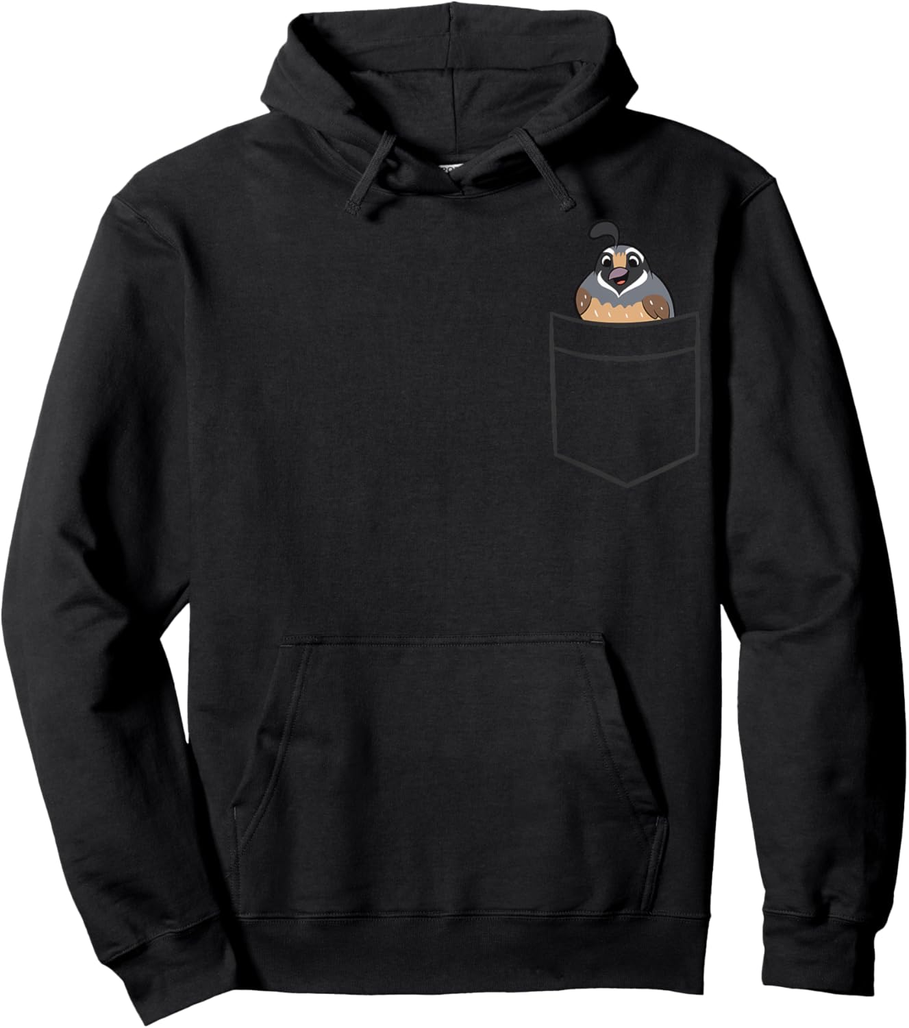 Common Quail In A Pocket Cute Pocket Quail Hoodie - Hoodie | Black