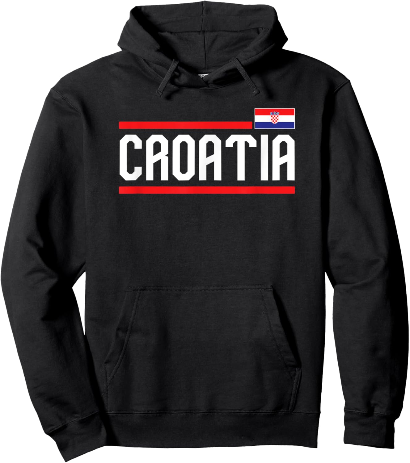 Croatia Flag Croatian Vintage Travel Souvenir Hoodie - Hoodie | Black