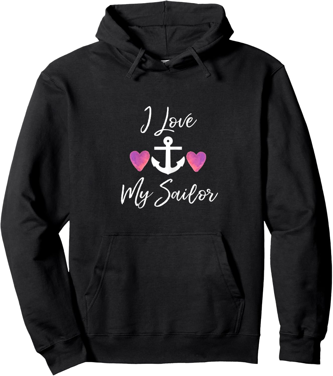 I Love My-Sailor - Navy Military Wife Hoodie - Hoodie | Black