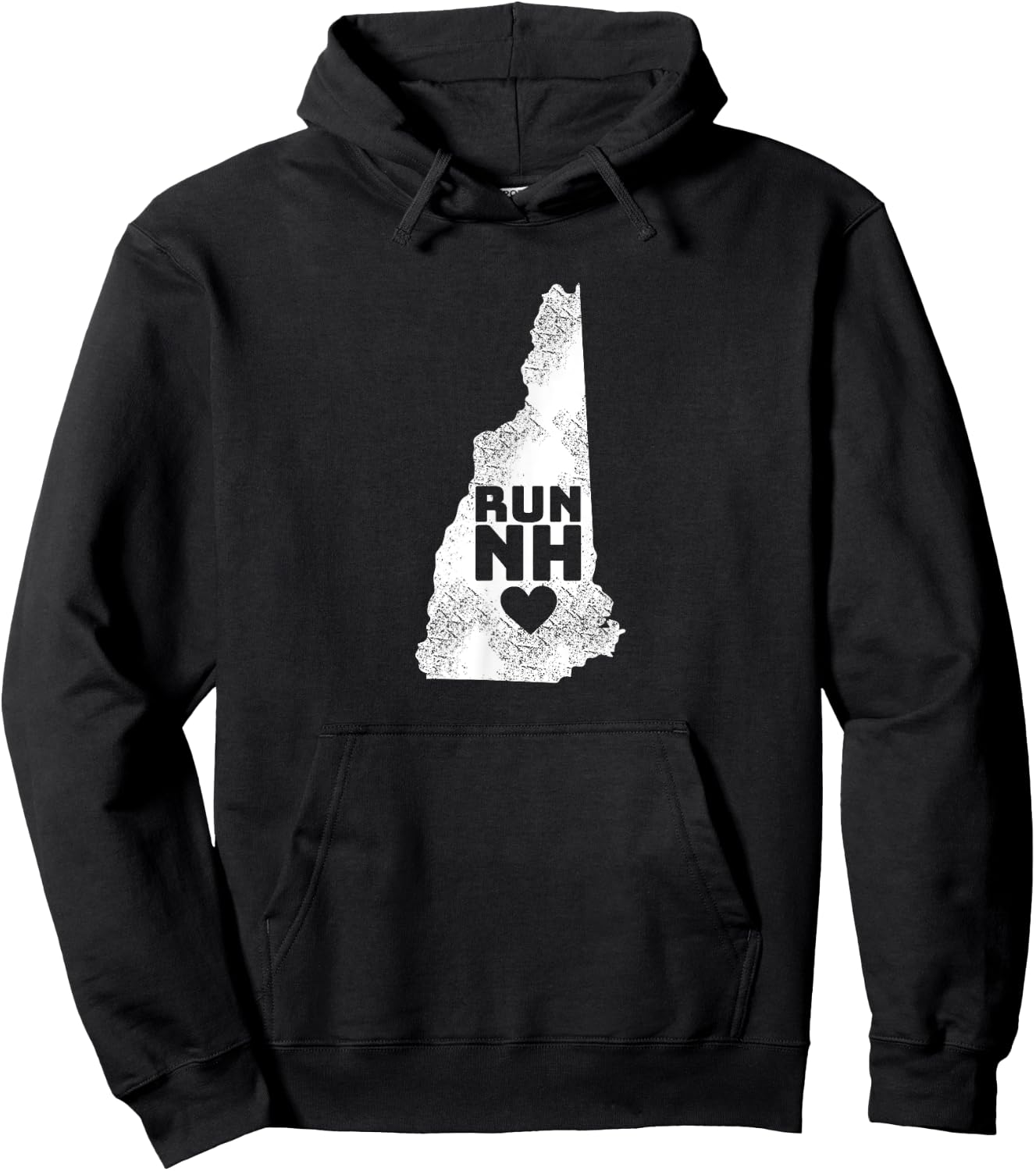 Run NH Love New Hampshire Hoodie - Hoodie | Black