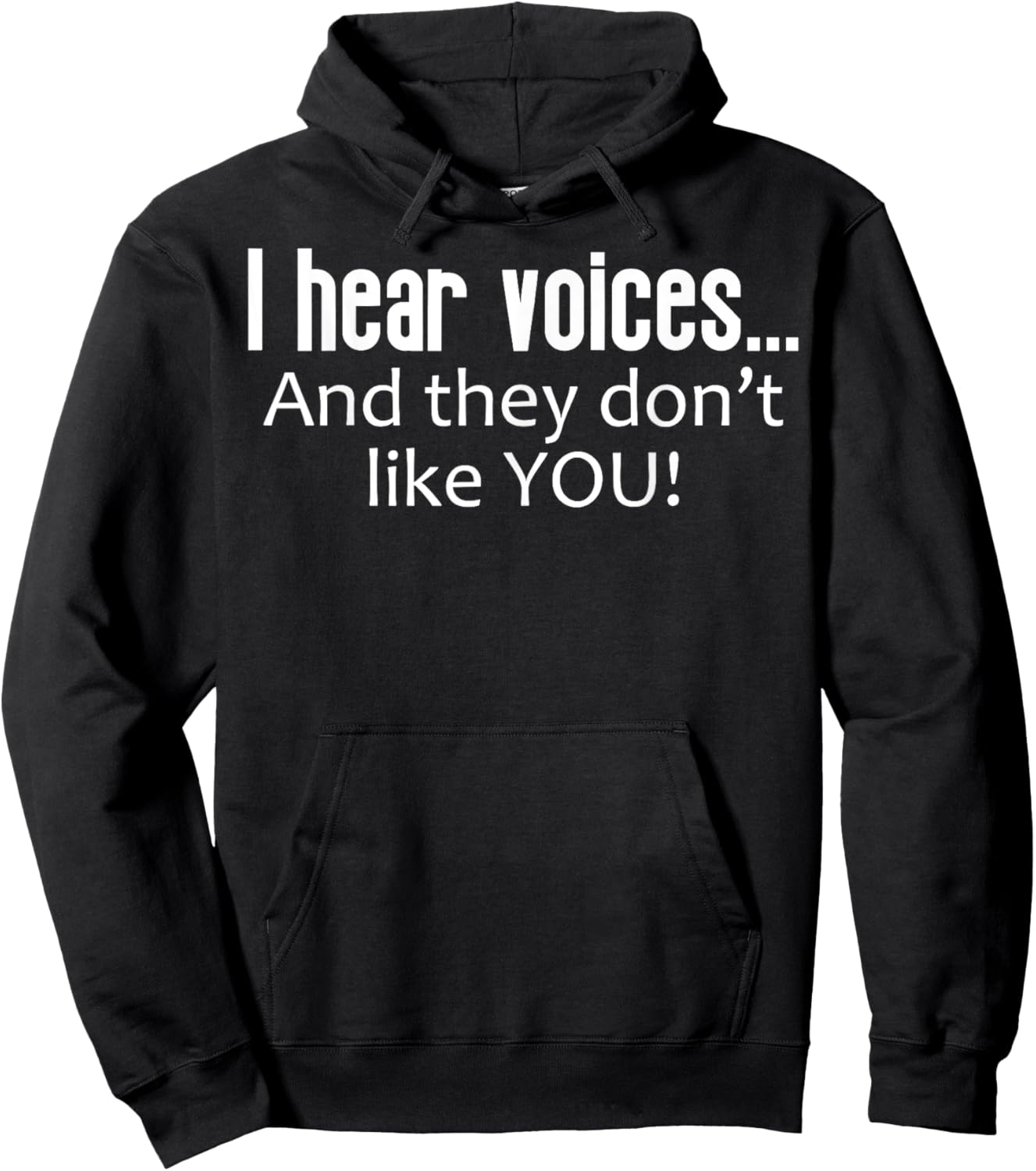 I Hear Voices And They Don't Like You Funny Sarcastic Hoodie - Hoodie | Black