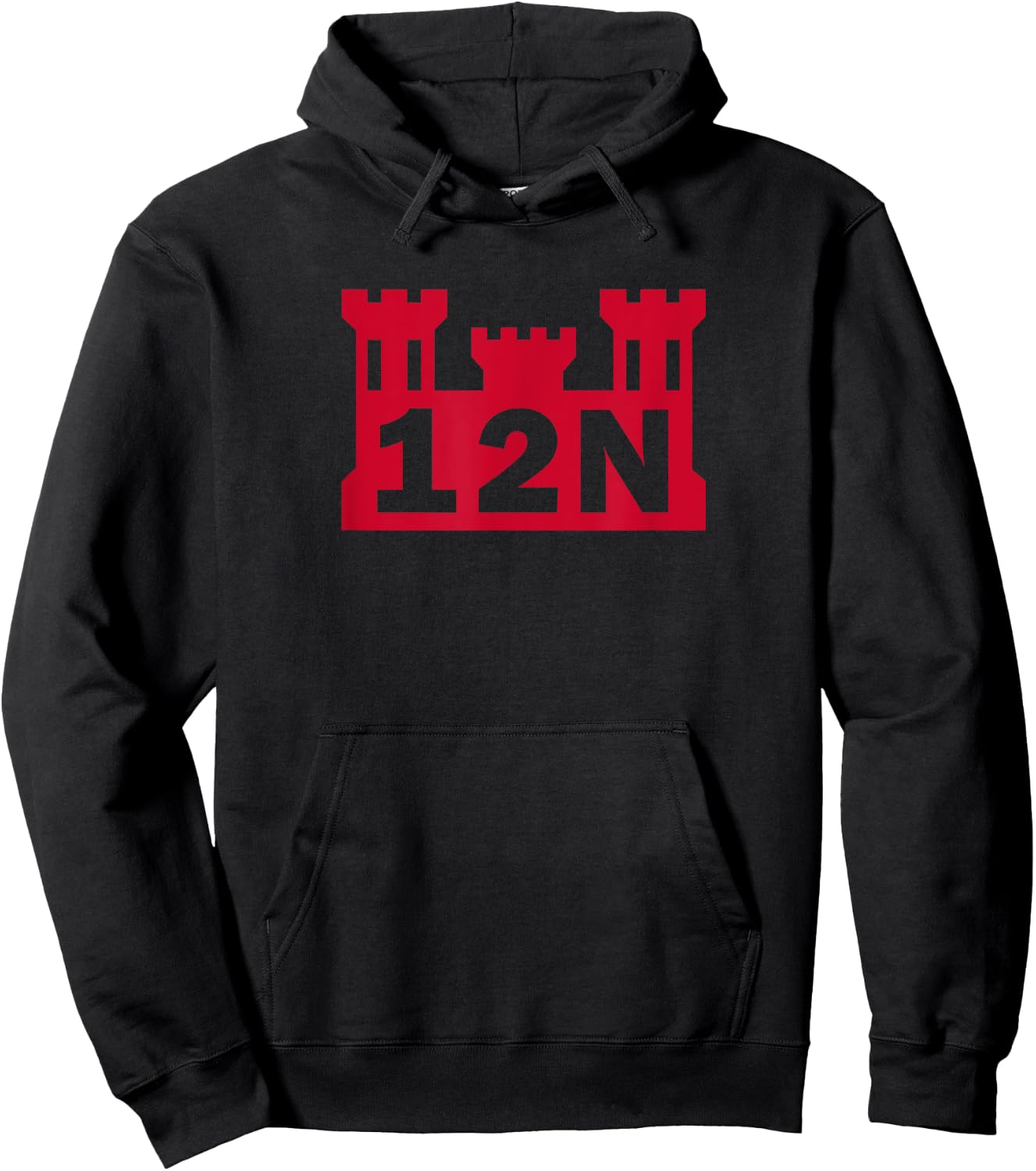12N Horizontal Construction Engineer | Castle Hoodie - Hoodie | Black