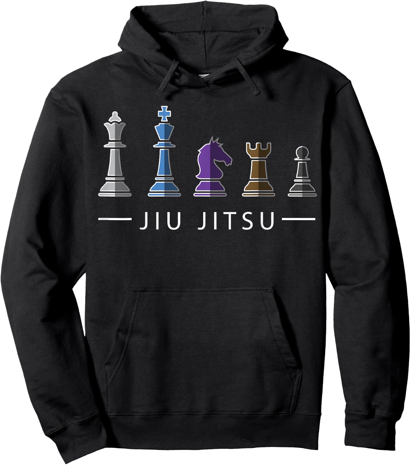 Funny BJJ Brazilian Jiu Jitsu Chess Belt Fighter MMA Gifts Hoodie - Hoodie | Black