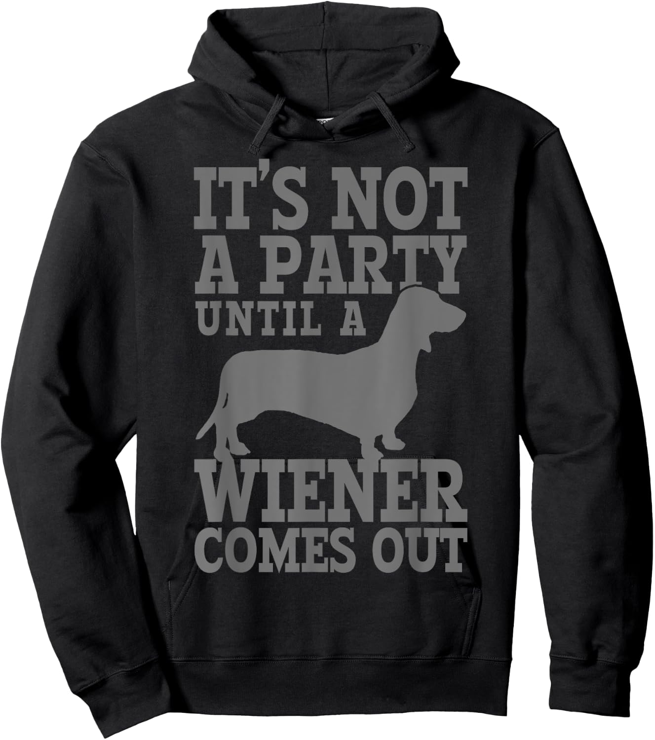 Dachshund It's Not A Party Until A Wiener Comes Out Funny Hoodie - Hoodie | Black