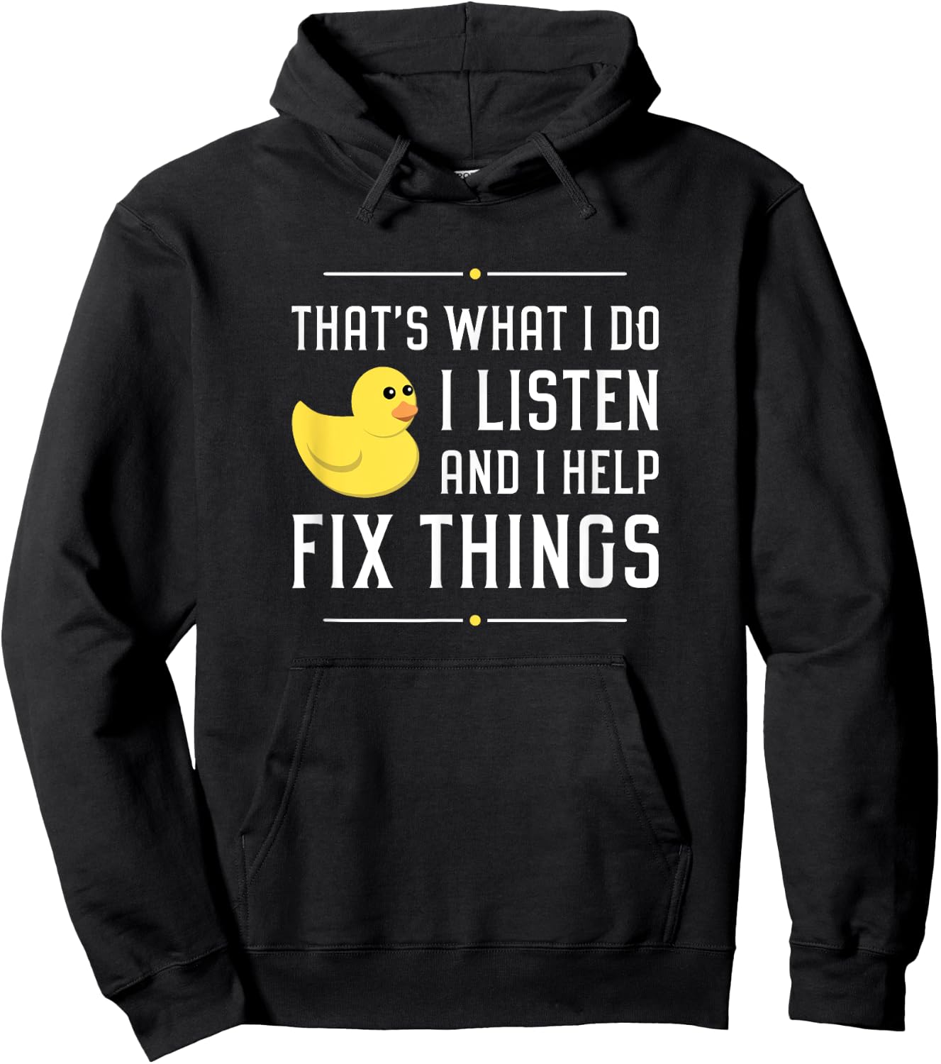 Rubber Duck Debugging Fix Things Funny Programmer Hoodie - Hoodie | Black