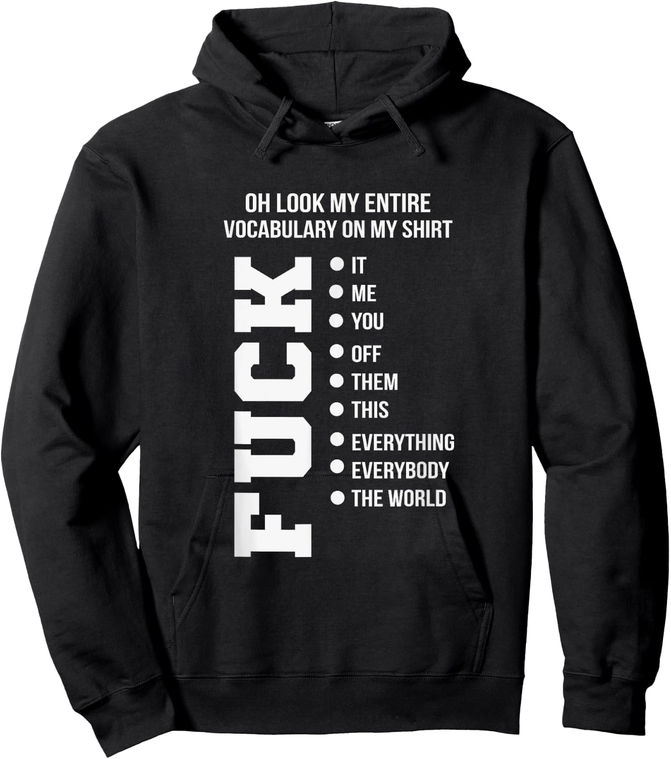 Entire Vocabulary Funny and Carefree Hoodie - Hoodie | Black