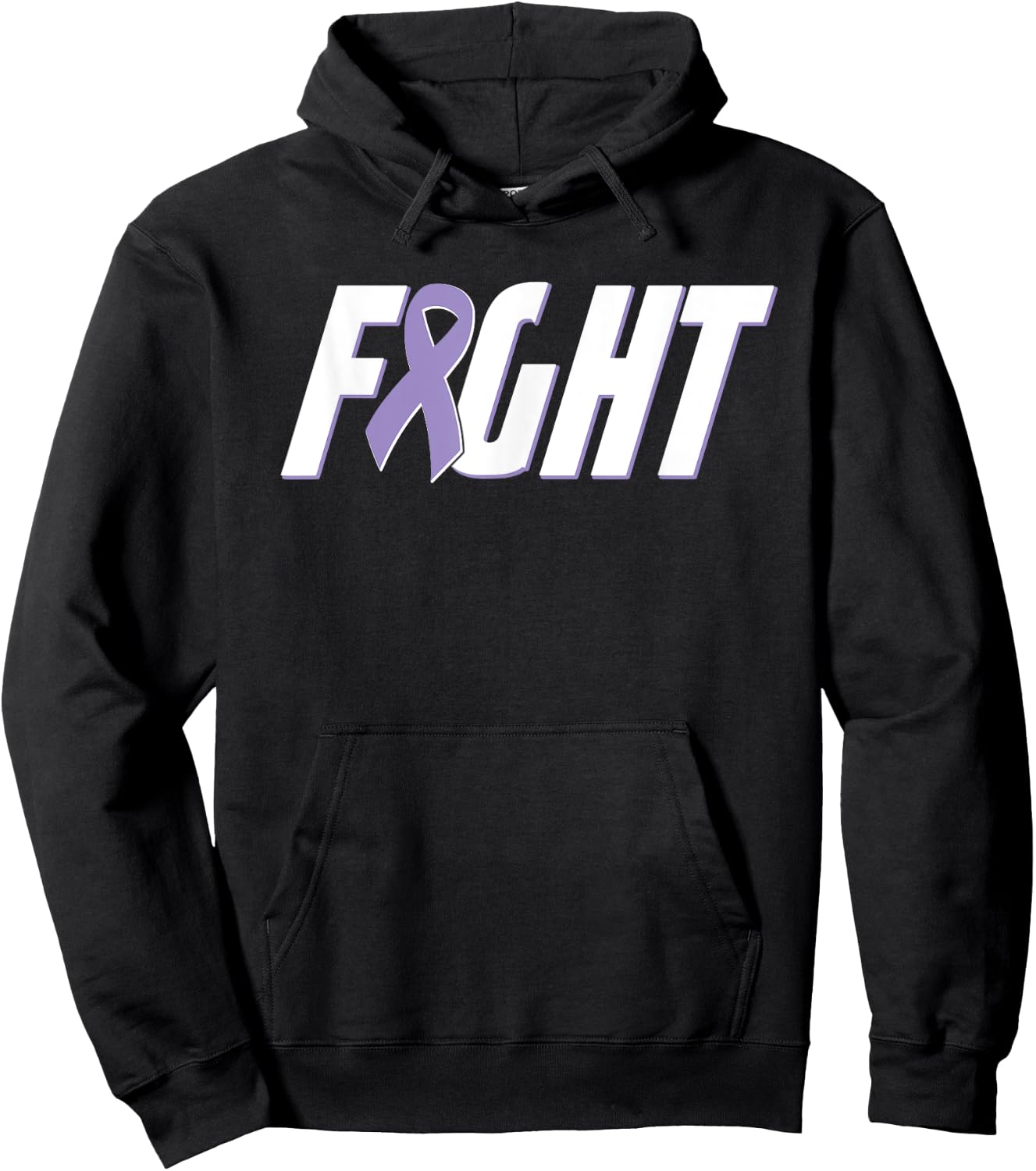 Fight Testicular Cancer - Orchid Purple Awareness Ribbon Hoodie - Hoodie | Black