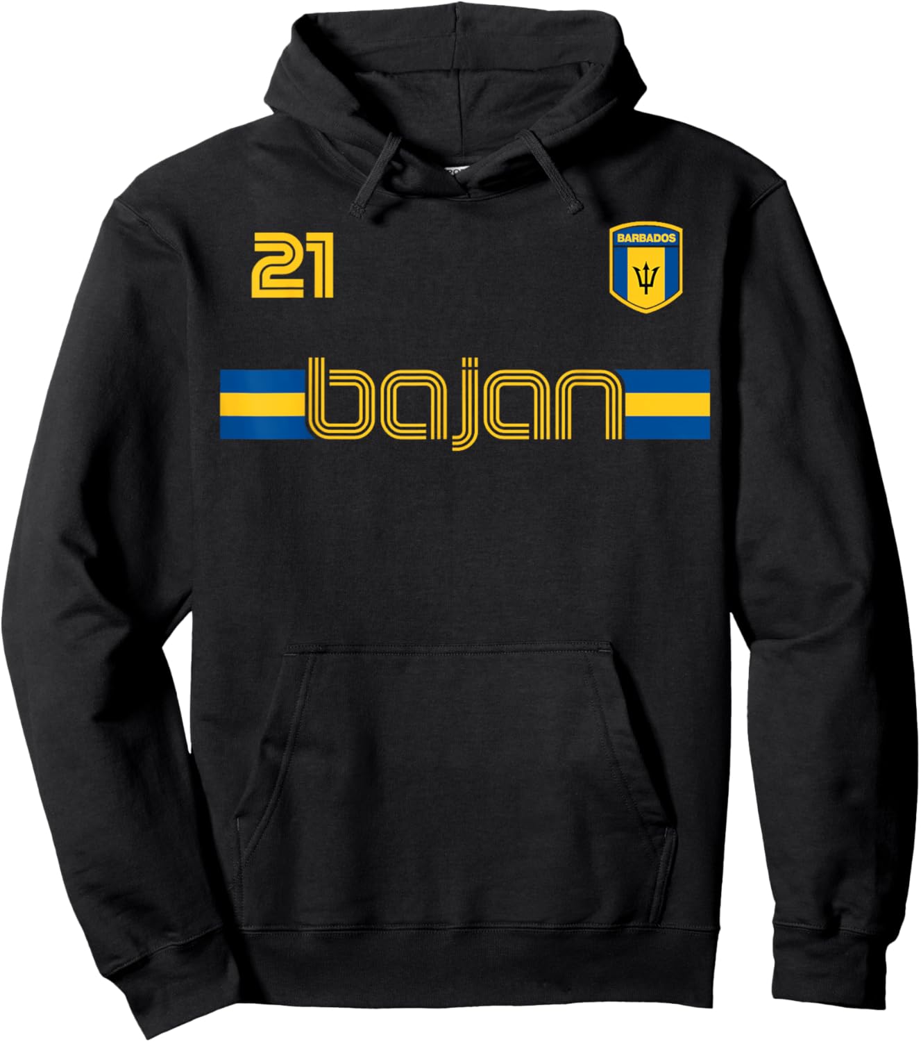 BAJAN Patriotic Retro Jersey Barbados Flag Women Kids Men Hoodie - Hoodie | Black