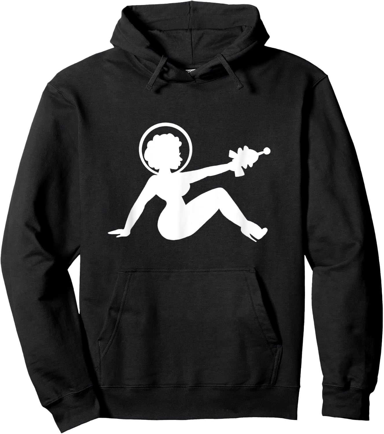 Retro Space Babe Mudflap Girl Pinup Hoodie - Hoodie | Black