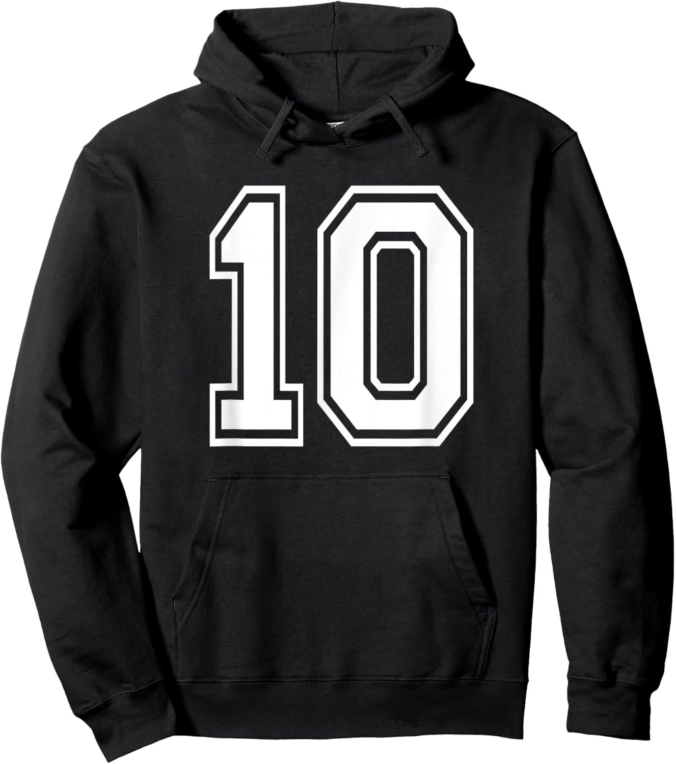 Number 10 Birthday Gift Sports Player Team Numbered Jersey Hoodie - Hoodie | Black