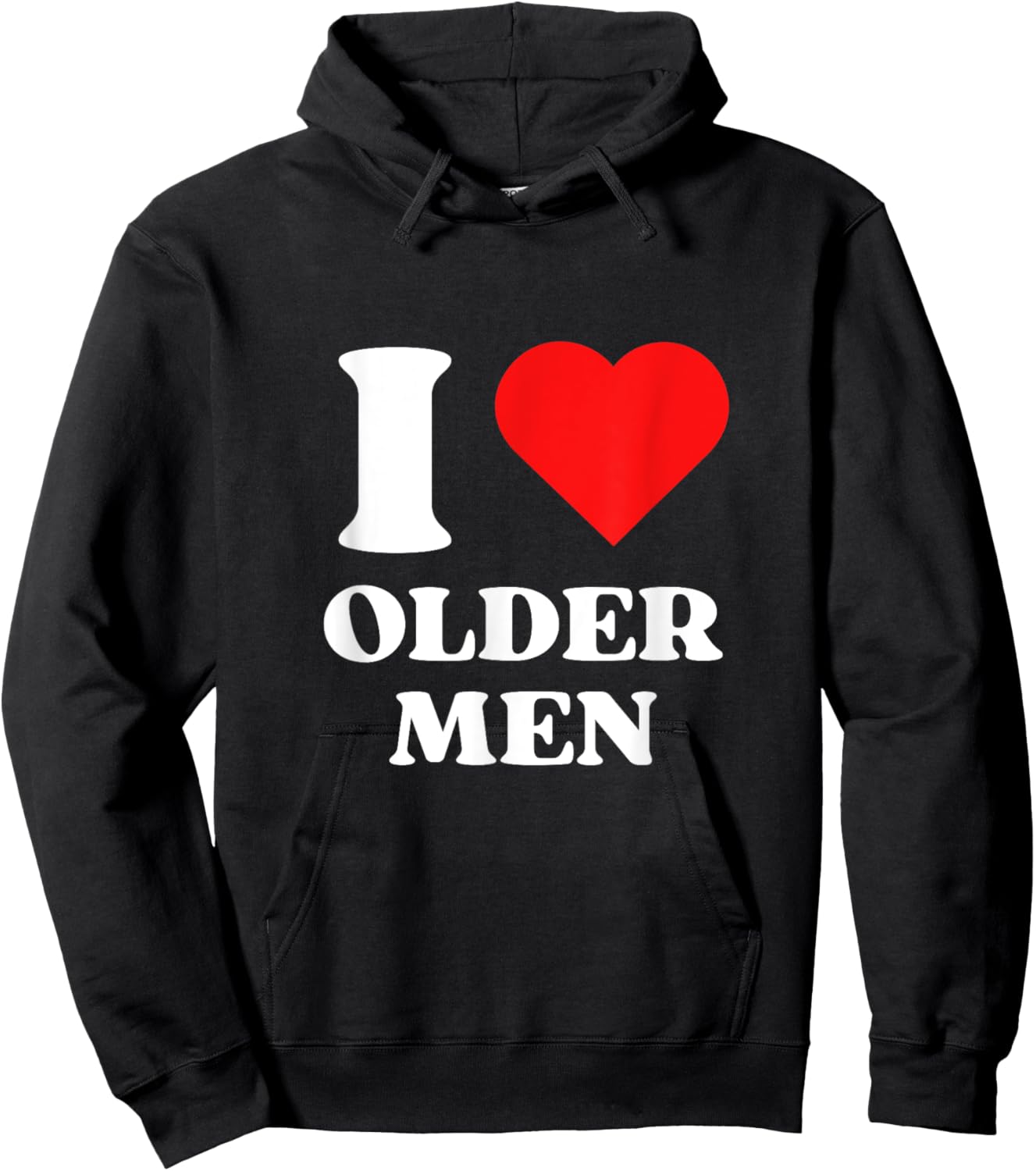 I Love Older Men I Heart Older Men Y2k Aesthetic Red Heart Hoodie - Hoodie | Black