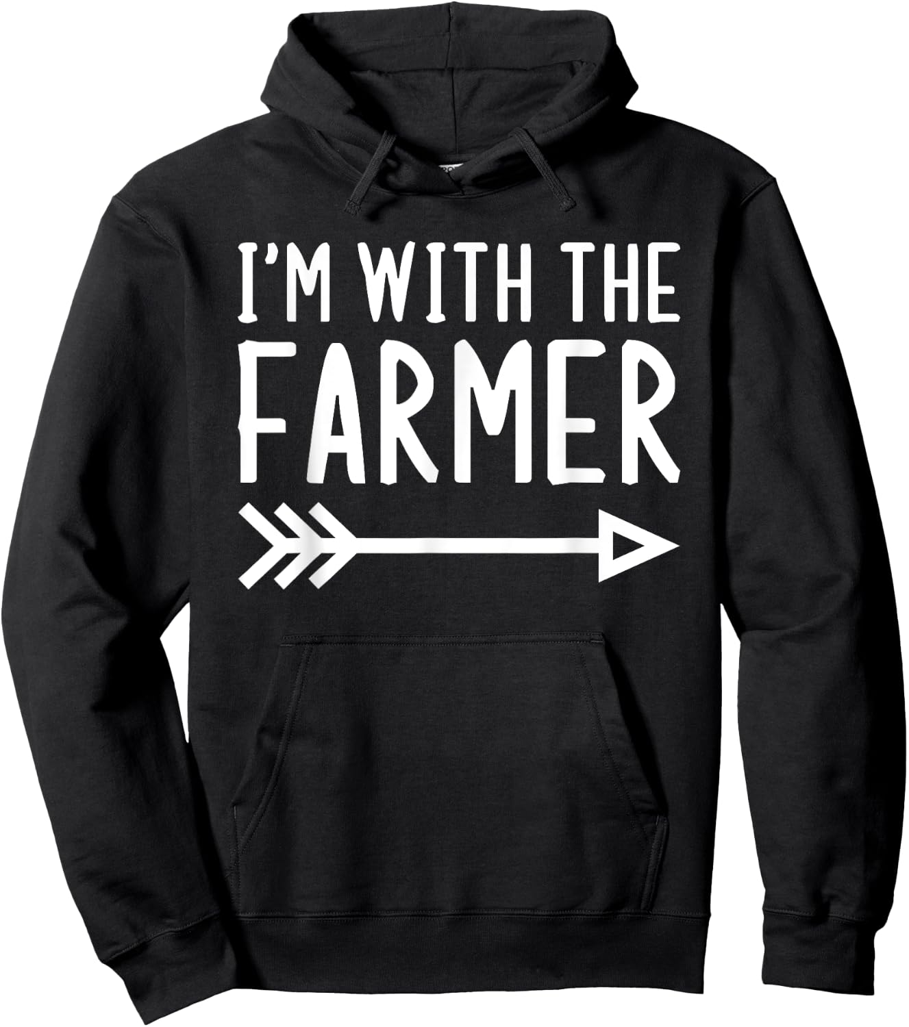 I'm With The Farmer Funny Matching Halloween Couple Costume Hoodie - Hoodie | Black