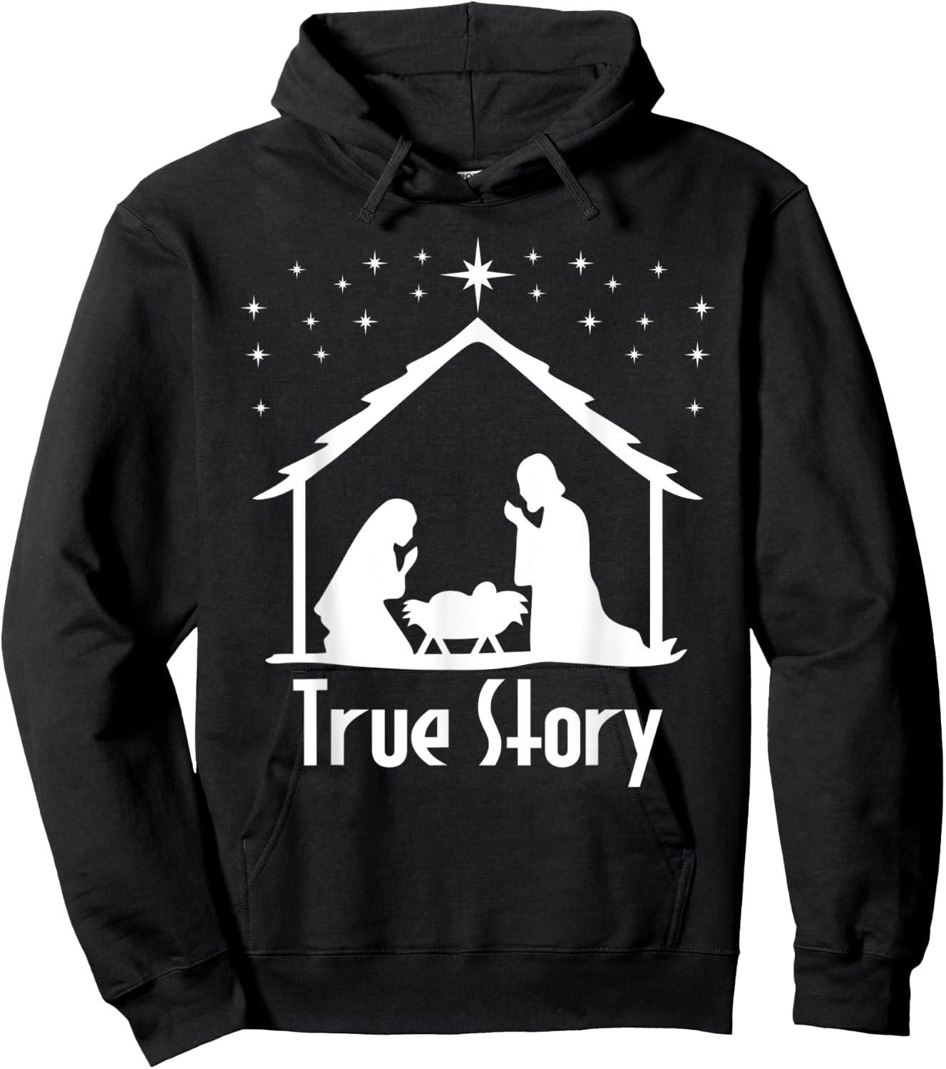 True Story of Jesus Birth Nativity Christmas Religious Gift Hoodie - Hoodie | Black