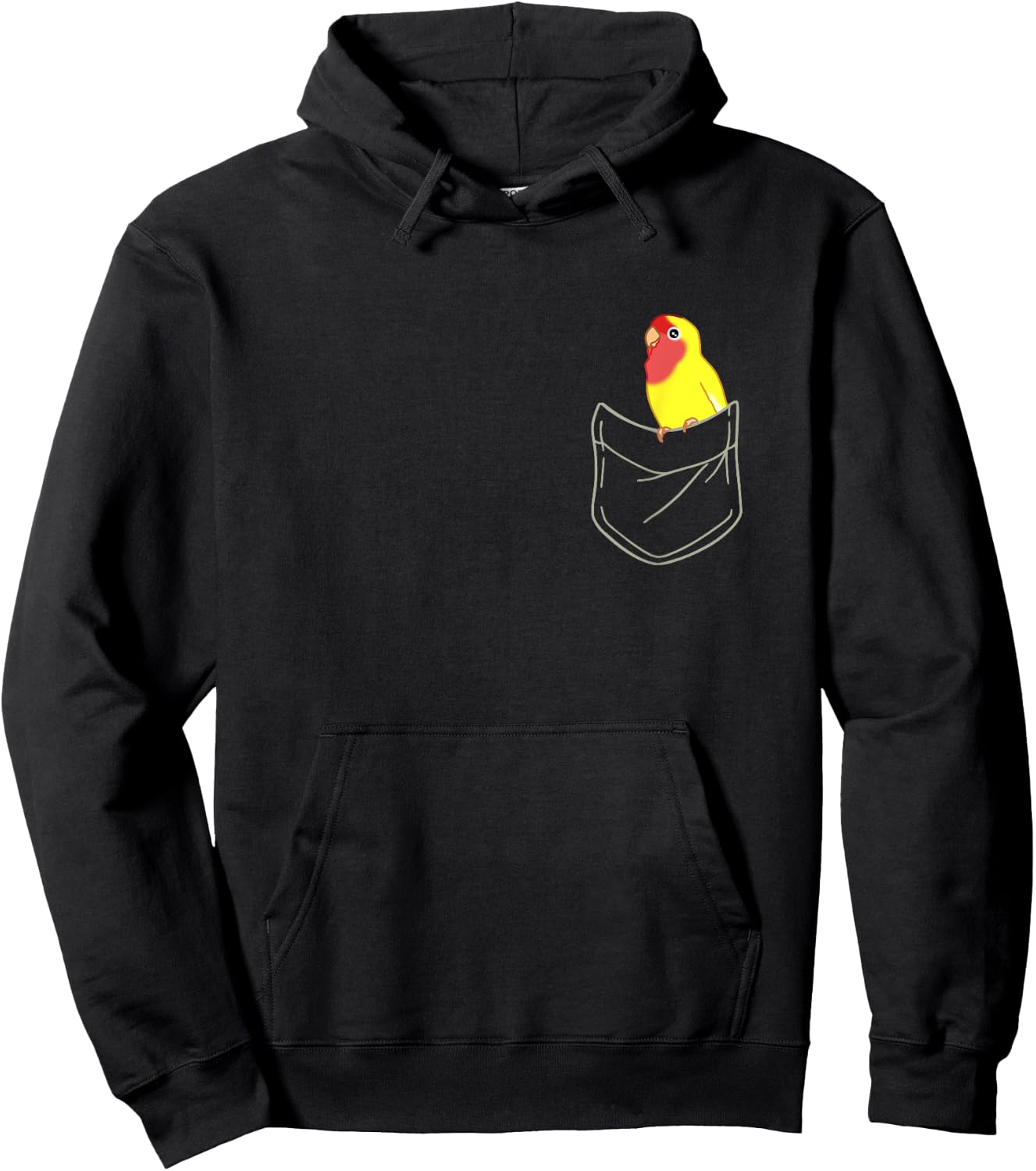 Pocket Yellow Lovebird Cute Peach Faced Lovebird Birb memes Hoodie - Hoodie | Black