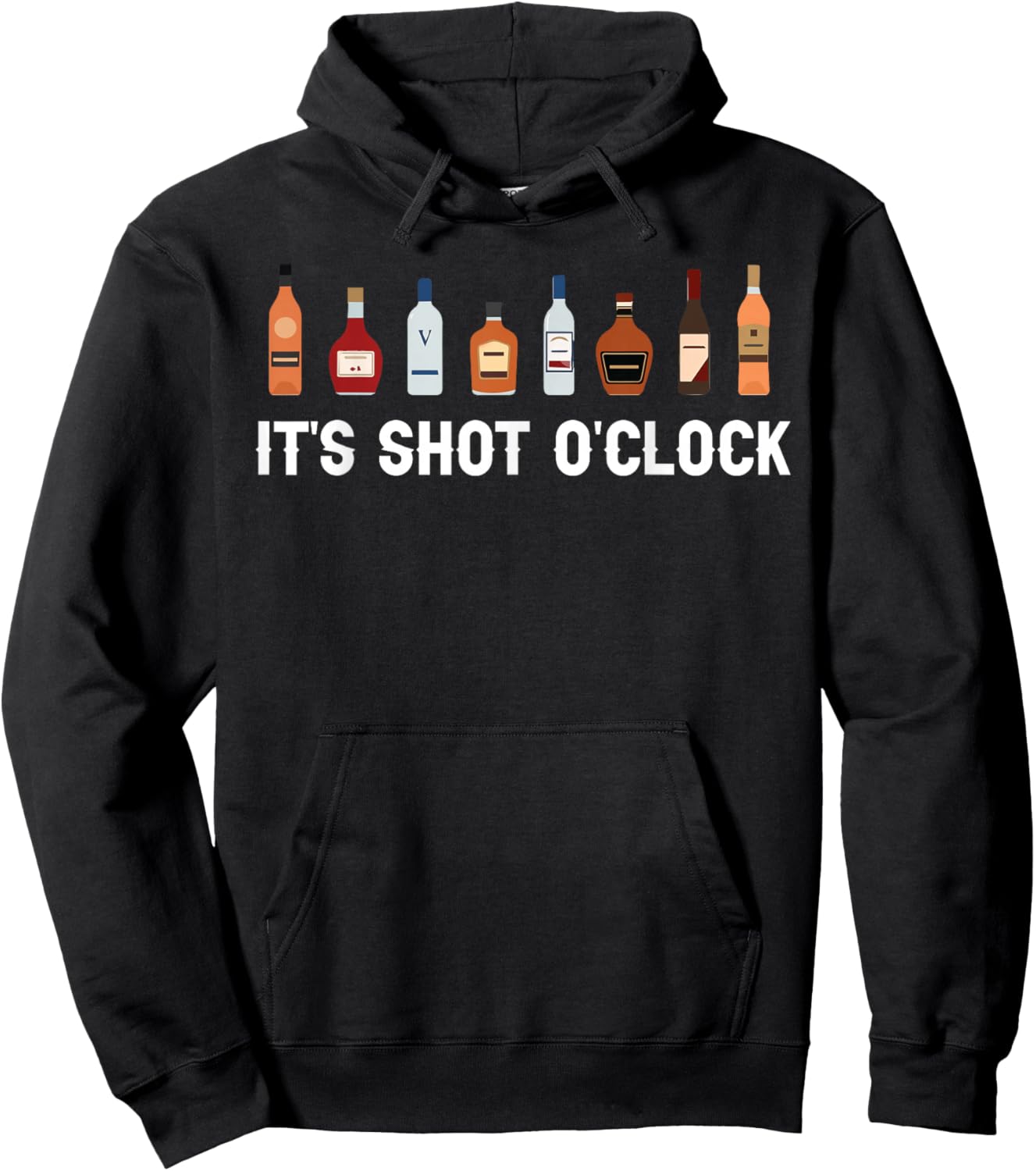 It's Shots O'Clock Tequila & Whiskey Lover Drinking Wine Hoodie - Hoodie | Black