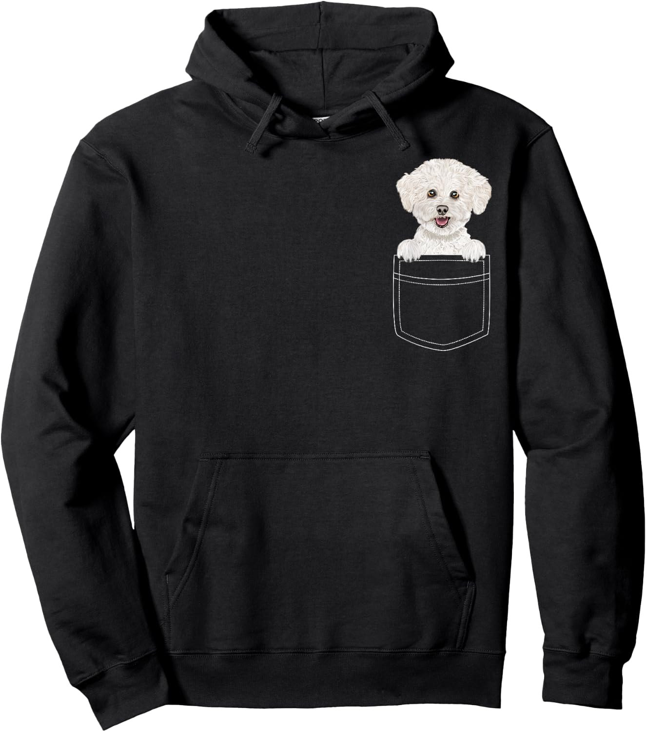 Bichons Frise Dog In Pocket Funny Dog Lover Men Women Girls Kids Hoodie - Hoodie | Black