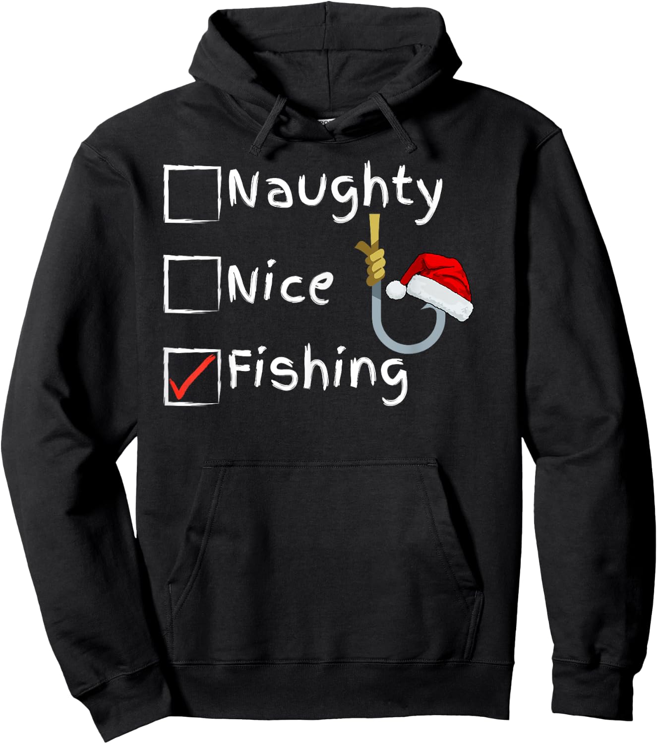 Naughty Nice Fishing Hoodie - Hoodie | Black