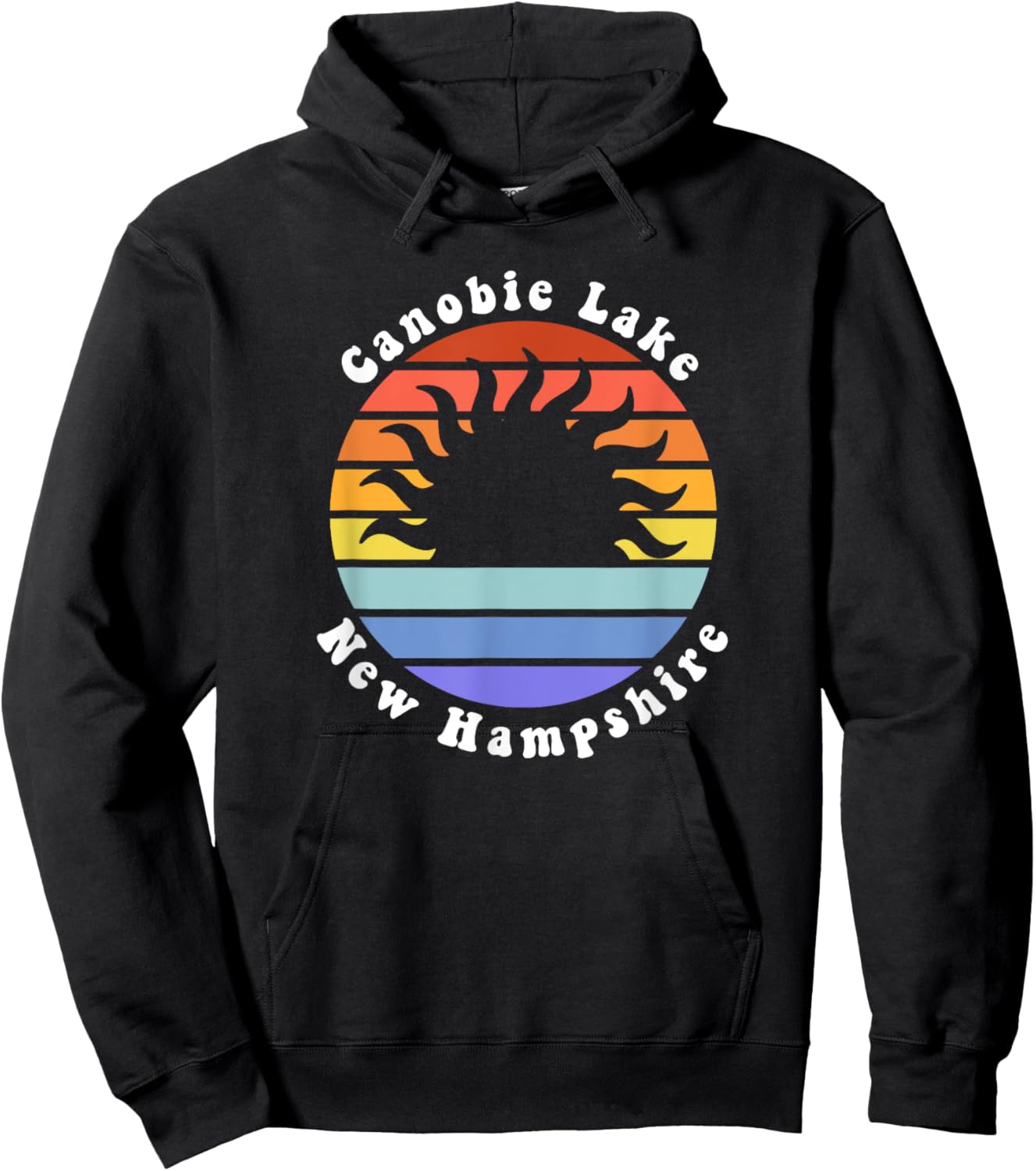 Canobie Lake New Hampshire Sunrise Family Vacation Souvenir Hoodie - Hoodie | Black