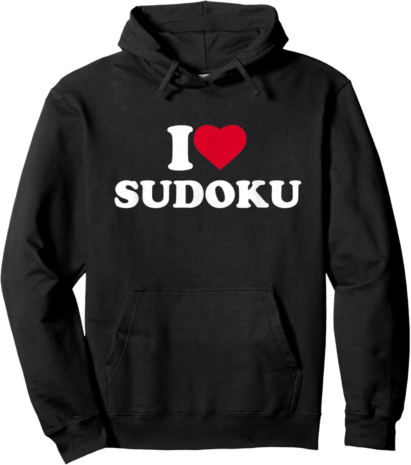 I Love Heart Sudoku Lover Player Puzzle Hoodie - Hoodie | Black