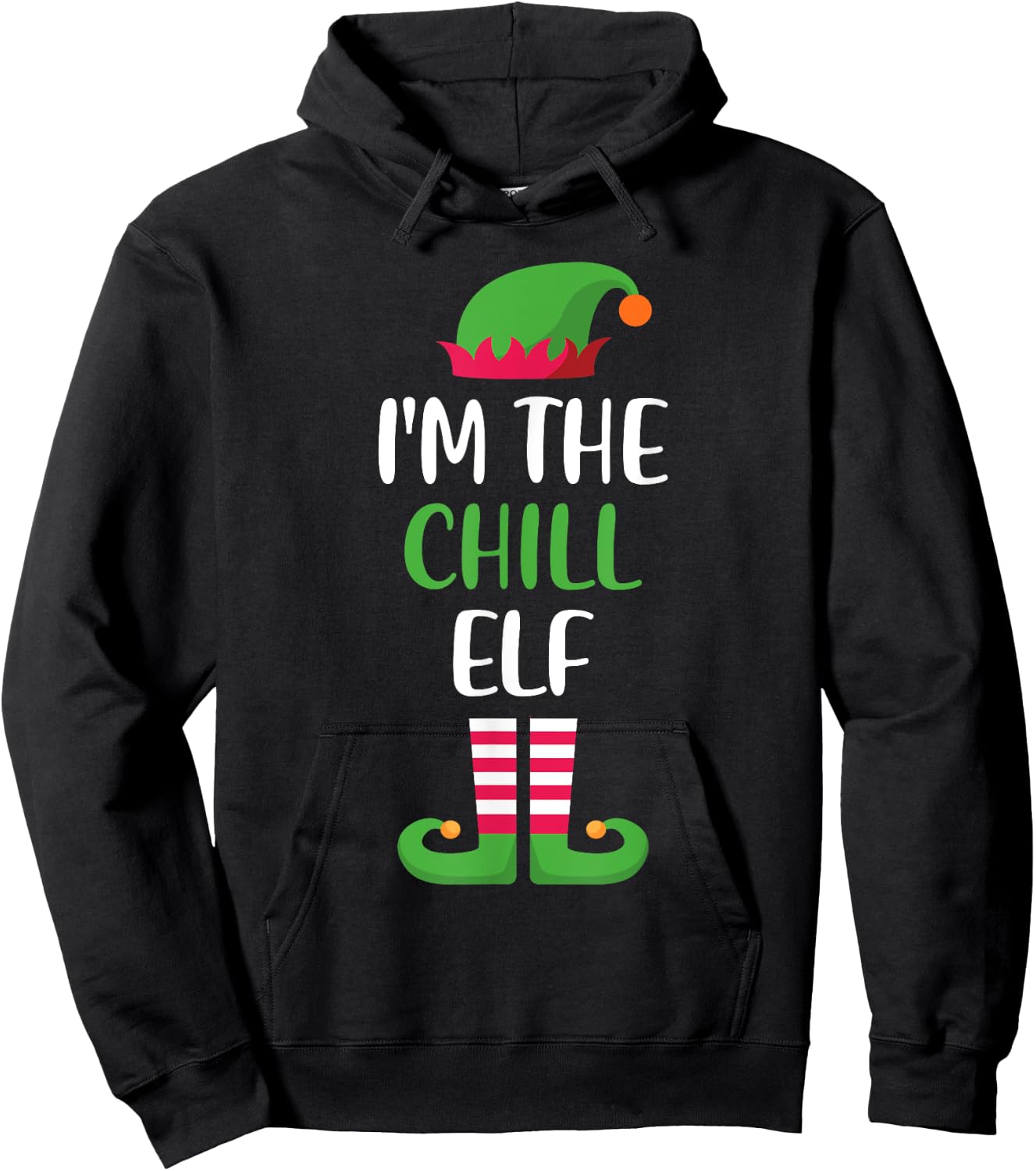 I'm The Chill Elf Matching Family Group Christmas Hoodie - Hoodie | Black