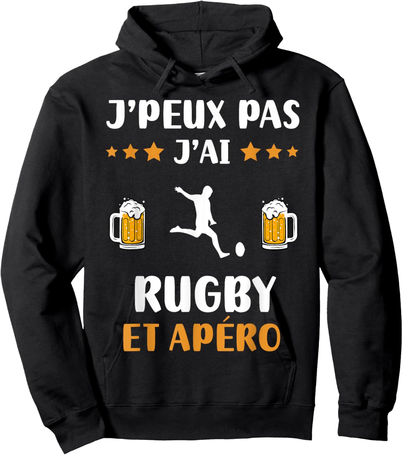 Je peux pas j'ai rugby et apéro humour rugby Hoodie - Hoodie | Black