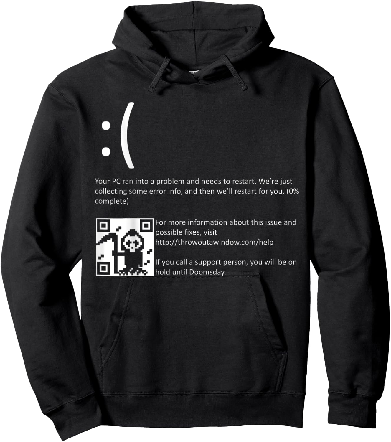 Funny Nerdy Blue Screen of Death Windows BSOD Halloween Geek Hoodie - Hoodie | Black
