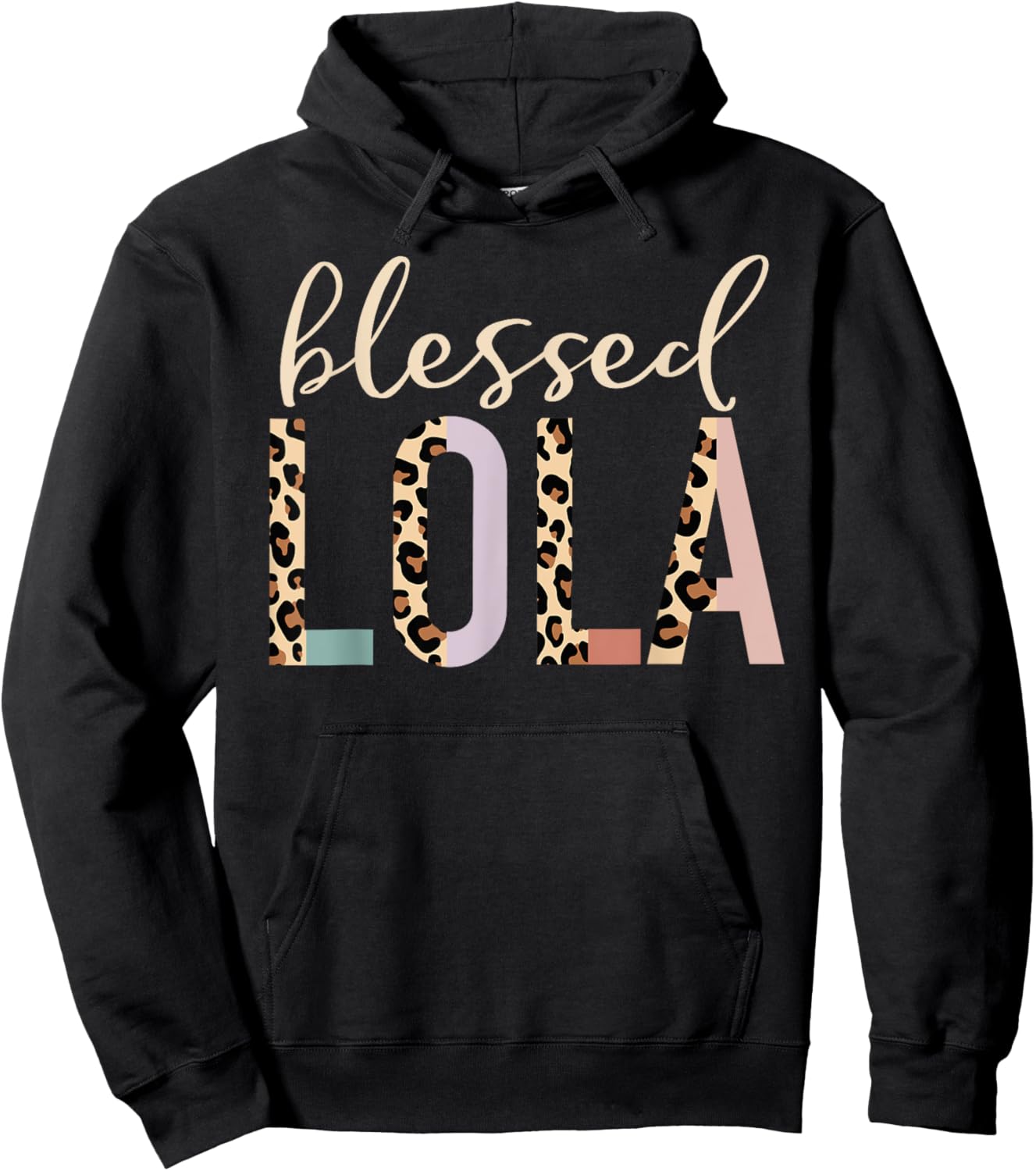 Blessed Lola Cute Leopard Print Hoodie - Hoodie | Black