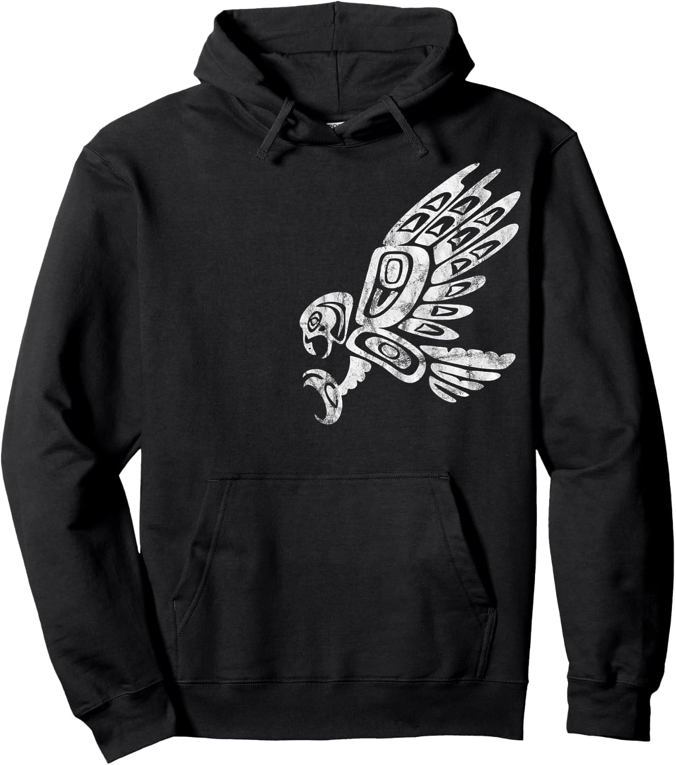 Falcon Abstract Haida Art Pacific Northwest Coast Bird Hoodie - Hoodie | Black
