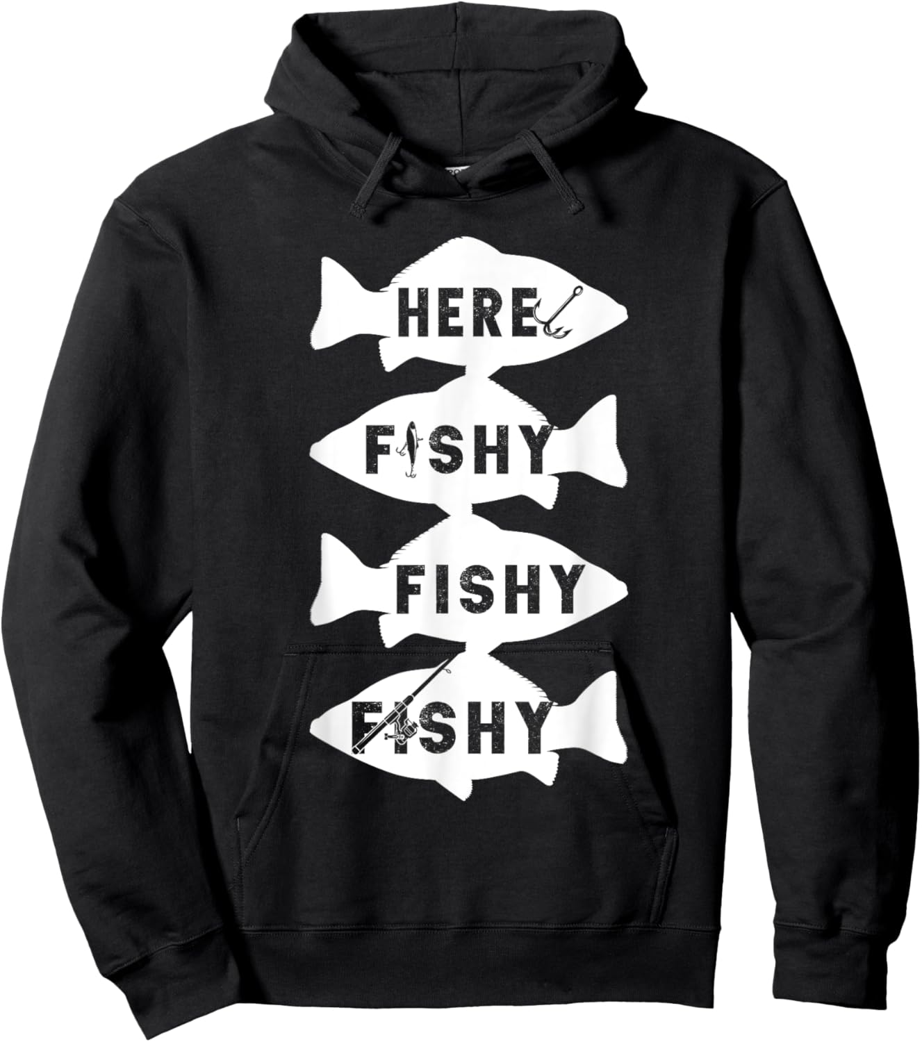 Fisher Fish Fishermen Bait Fishing Rod Boys Girls Bass Hoodie - Hoodie | Black