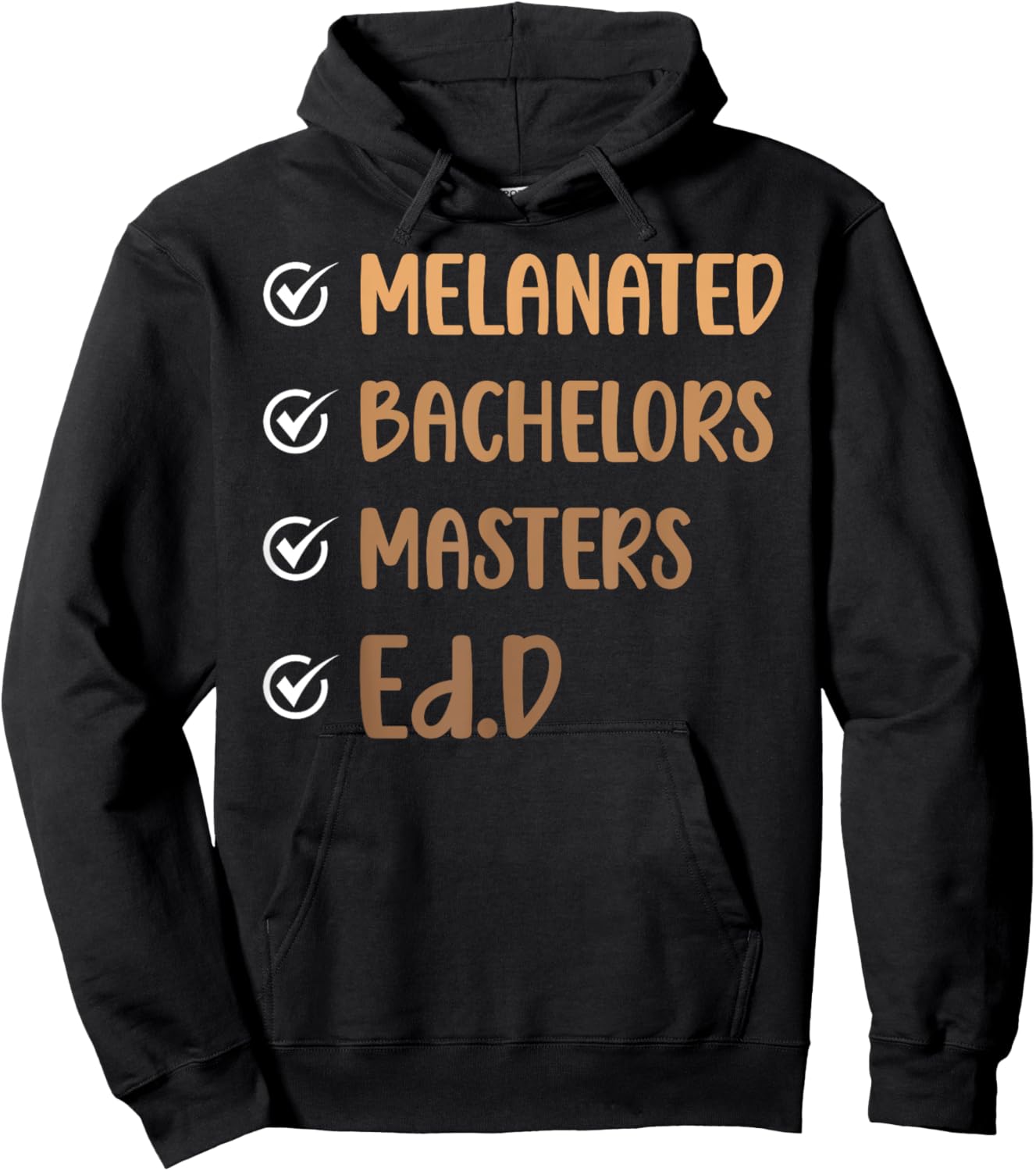 Melanated Ed.D Doctor Of Education Graduate EdD Doctorate Hoodie - Hoodie | Black