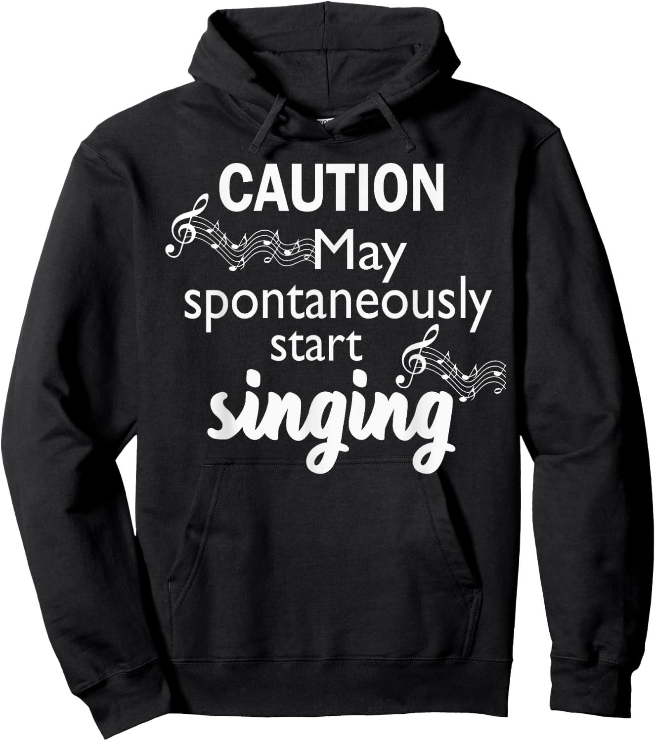 Singing Music Lover T Shirt Gift - Caution May Start Singing Hoodie - Hoodie | Black