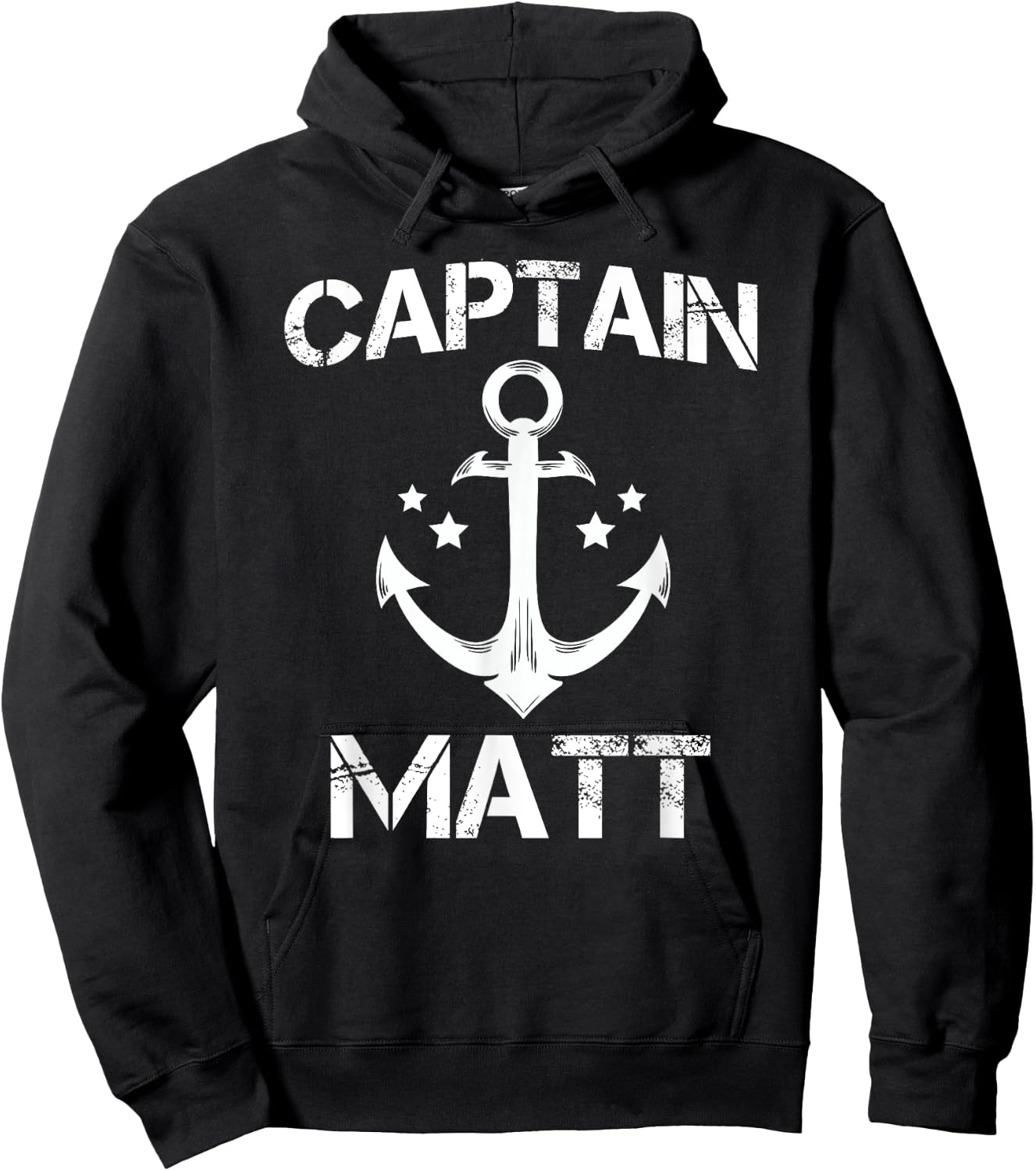 CAPTAIN MATT Funny Birthday Personalized Name Boat Gift Hoodie - Hoodie | Black