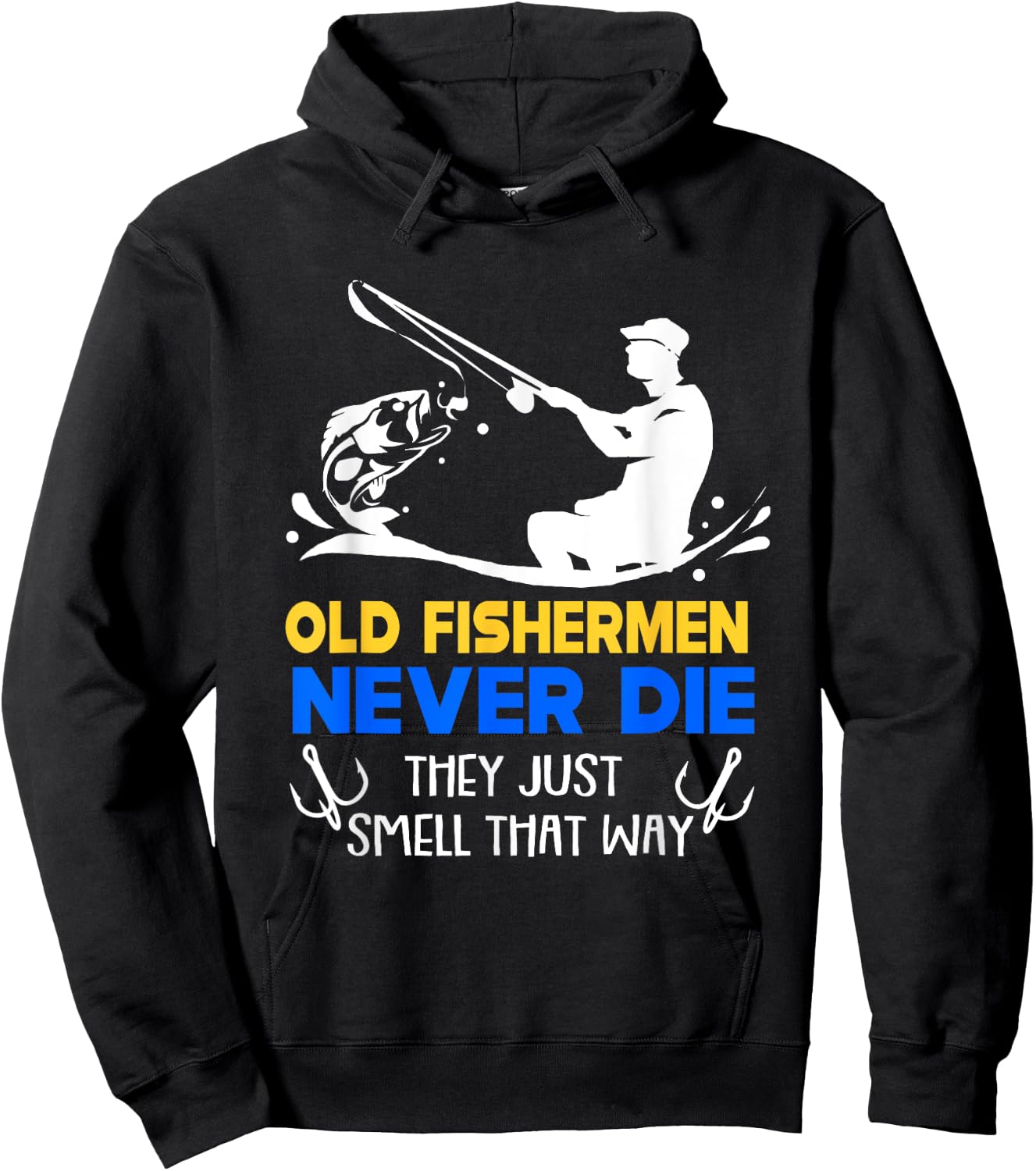 Fishing Old Fisherman Never Die Hoodie - Hoodie | Black