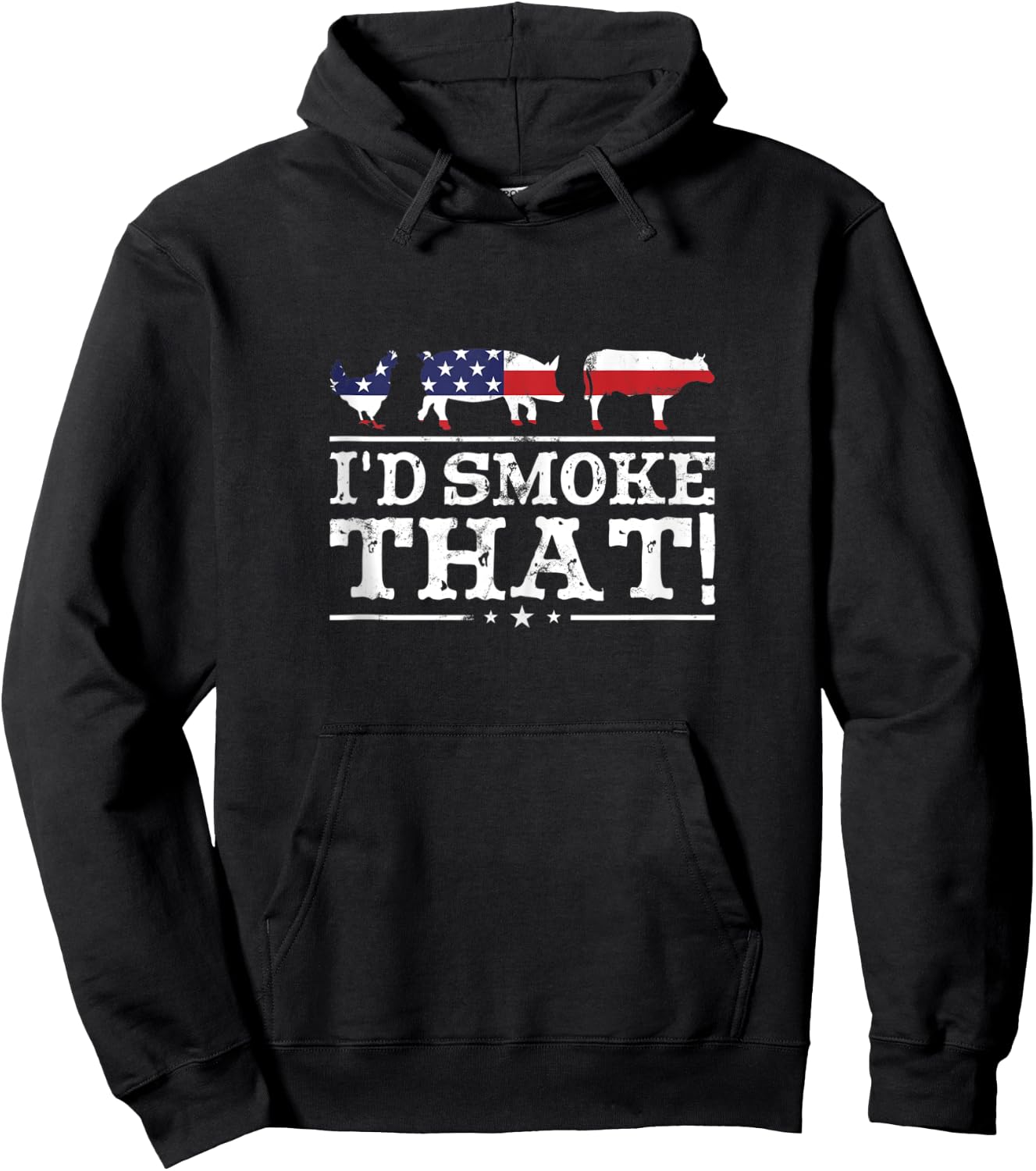 Funny BBQ Shirt I'd Smoke That Meat Pitmaster Grill Gift Hoodie - Hoodie | Black