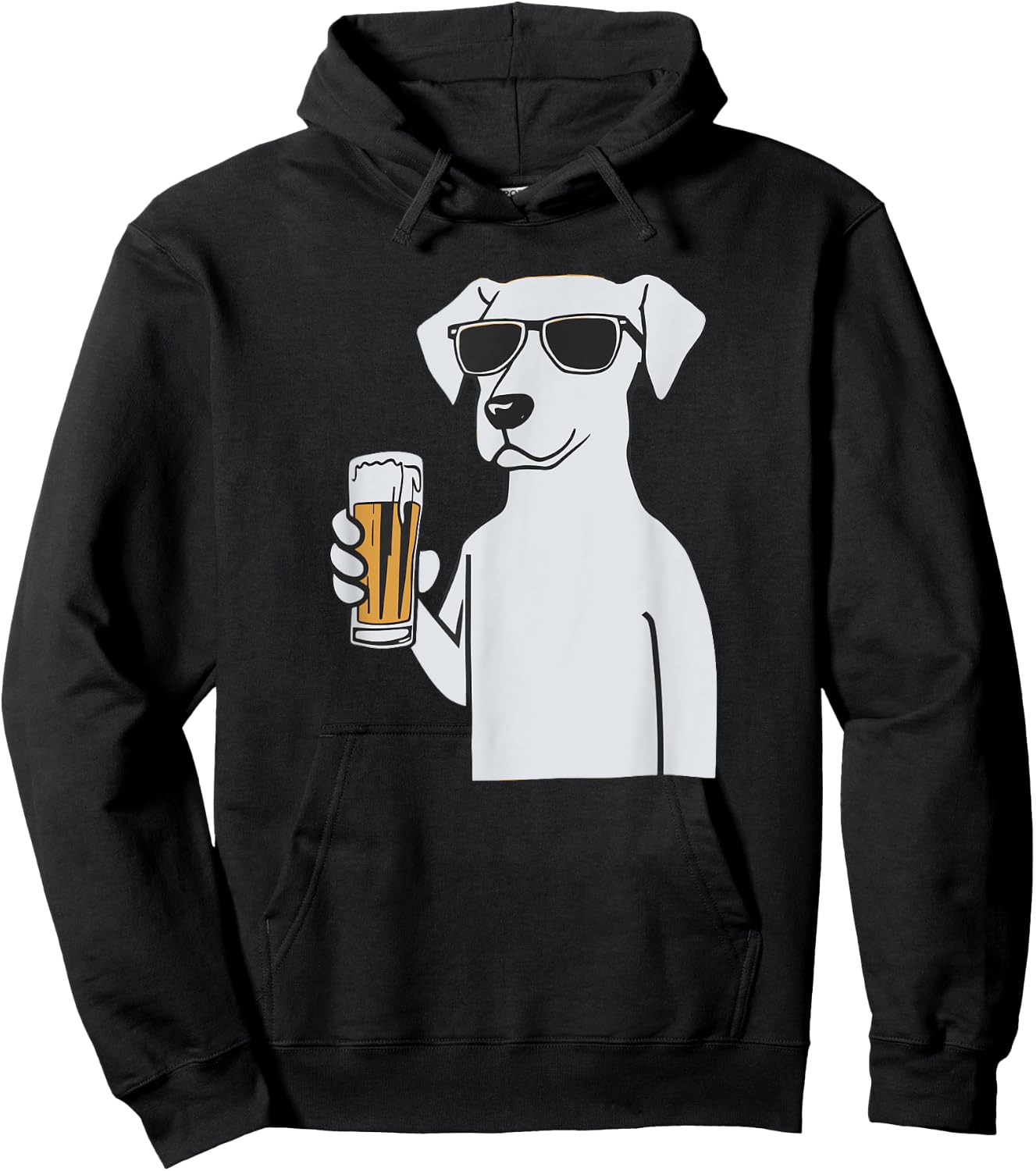 Cool Dog Sunglasses Drinking Beer Dogs Men Women Hoodie - Hoodie | Black