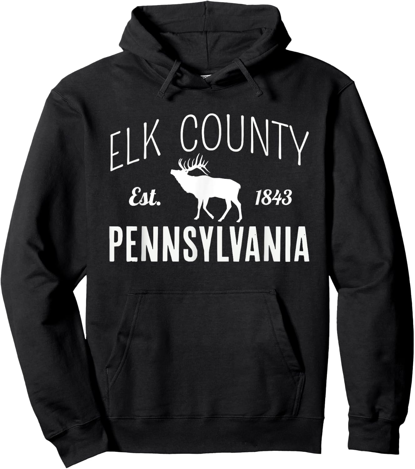 Elk County Nature Pennsylvania Vacation Animal Hoodie - Hoodie | Black