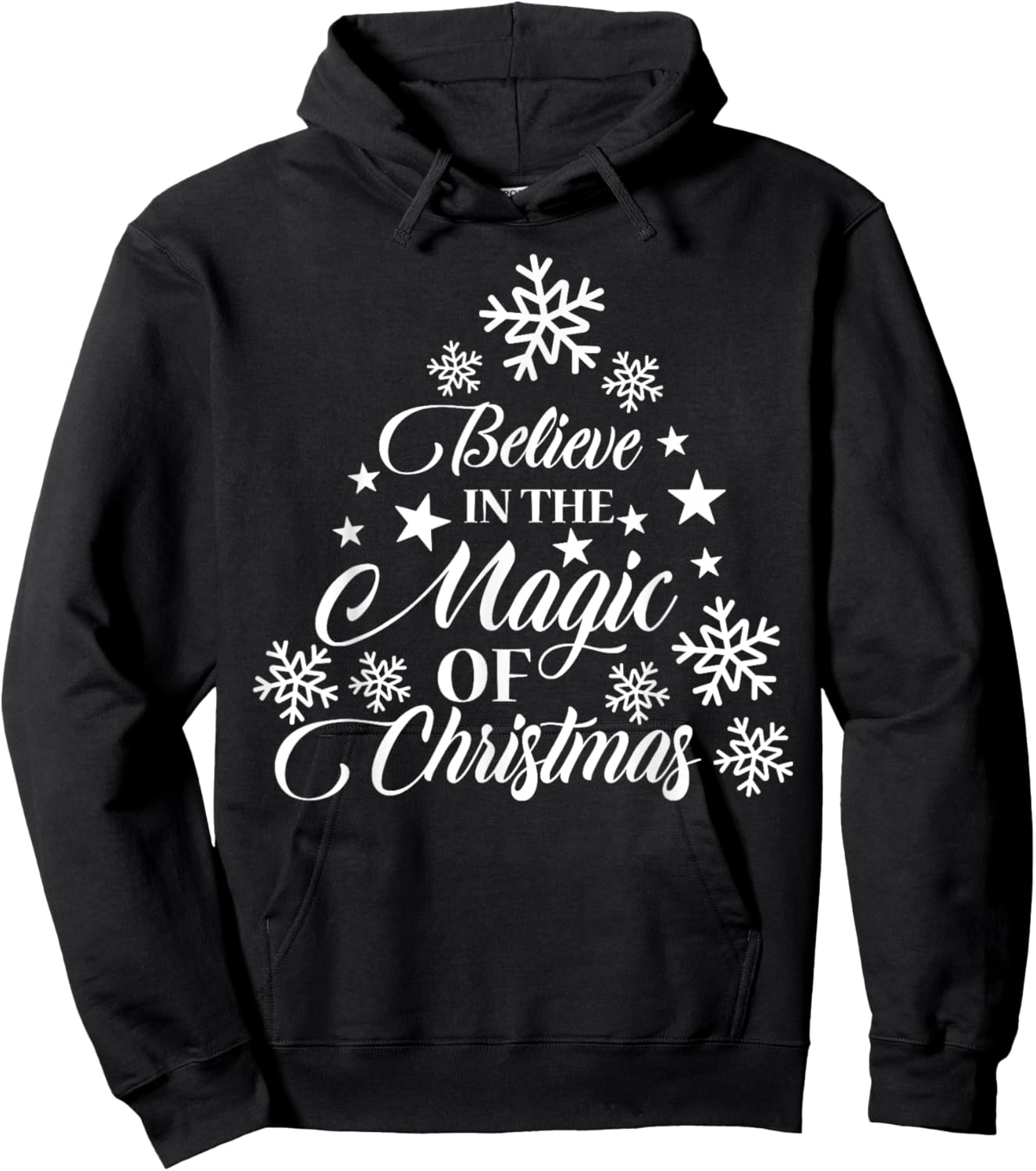 Vintage Christmas Tree Believe in the Magic of Christmas Hoodie - Hoodie | Black