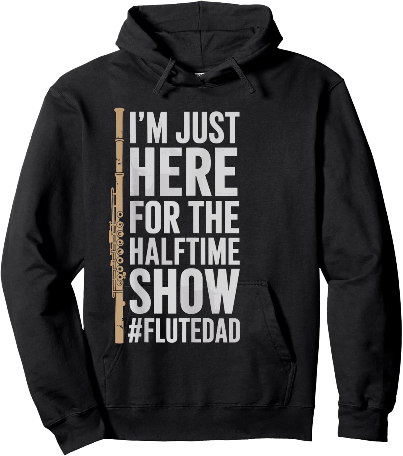 Flute Instrument Player Dad for Orchestra Flutist Hoodie - Hoodie | Black