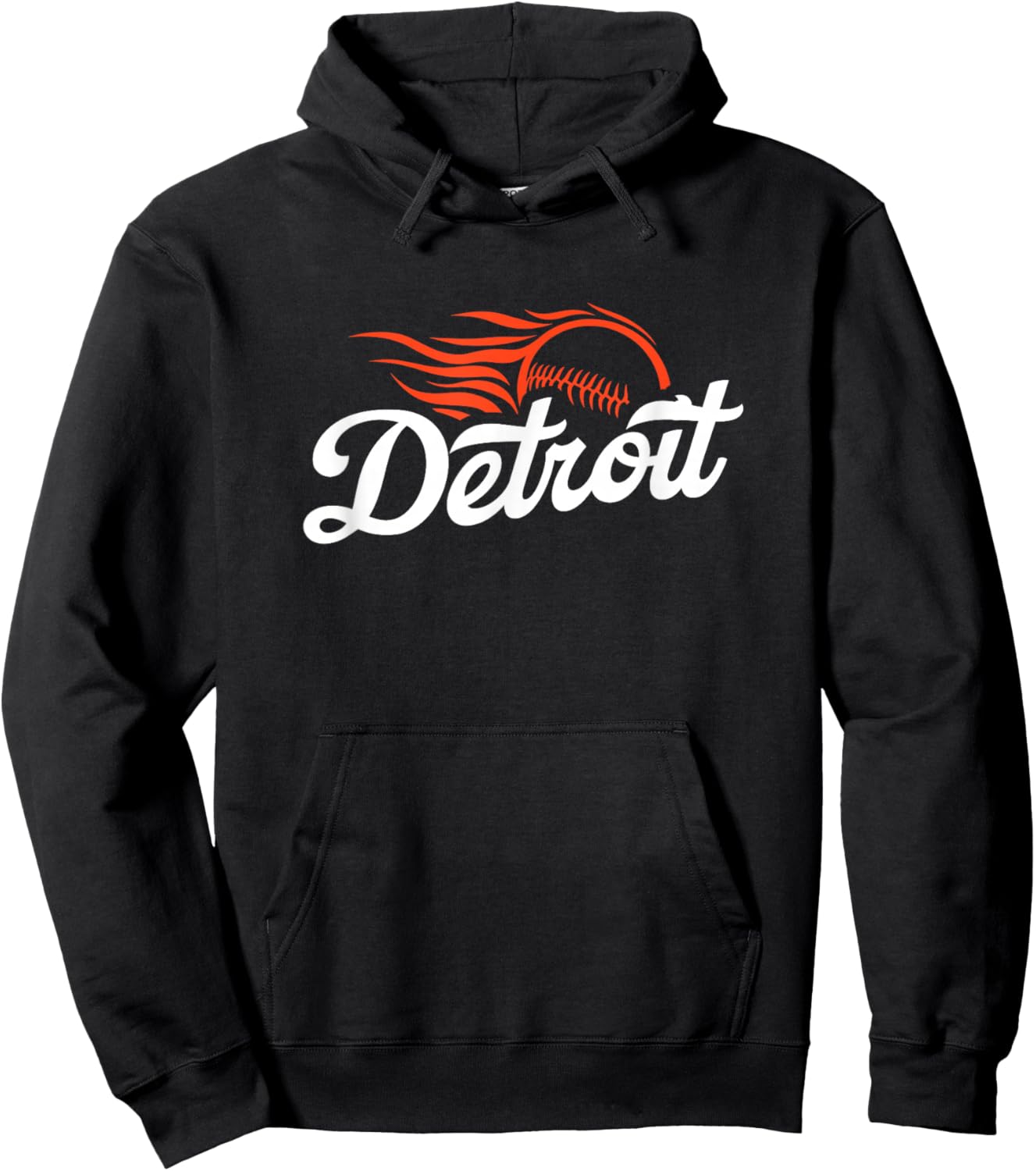 Detroit Baseball Vintage Minimalist Retro Baseball Lover Hoodie - Hoodie | Black