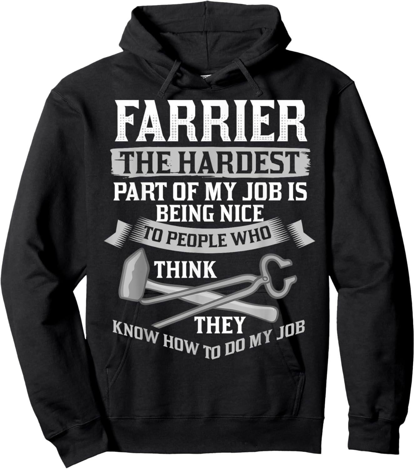 Farrier Horseshoe Hoof Tools Hammer Trimming Hoodie - Hoodie | Black
