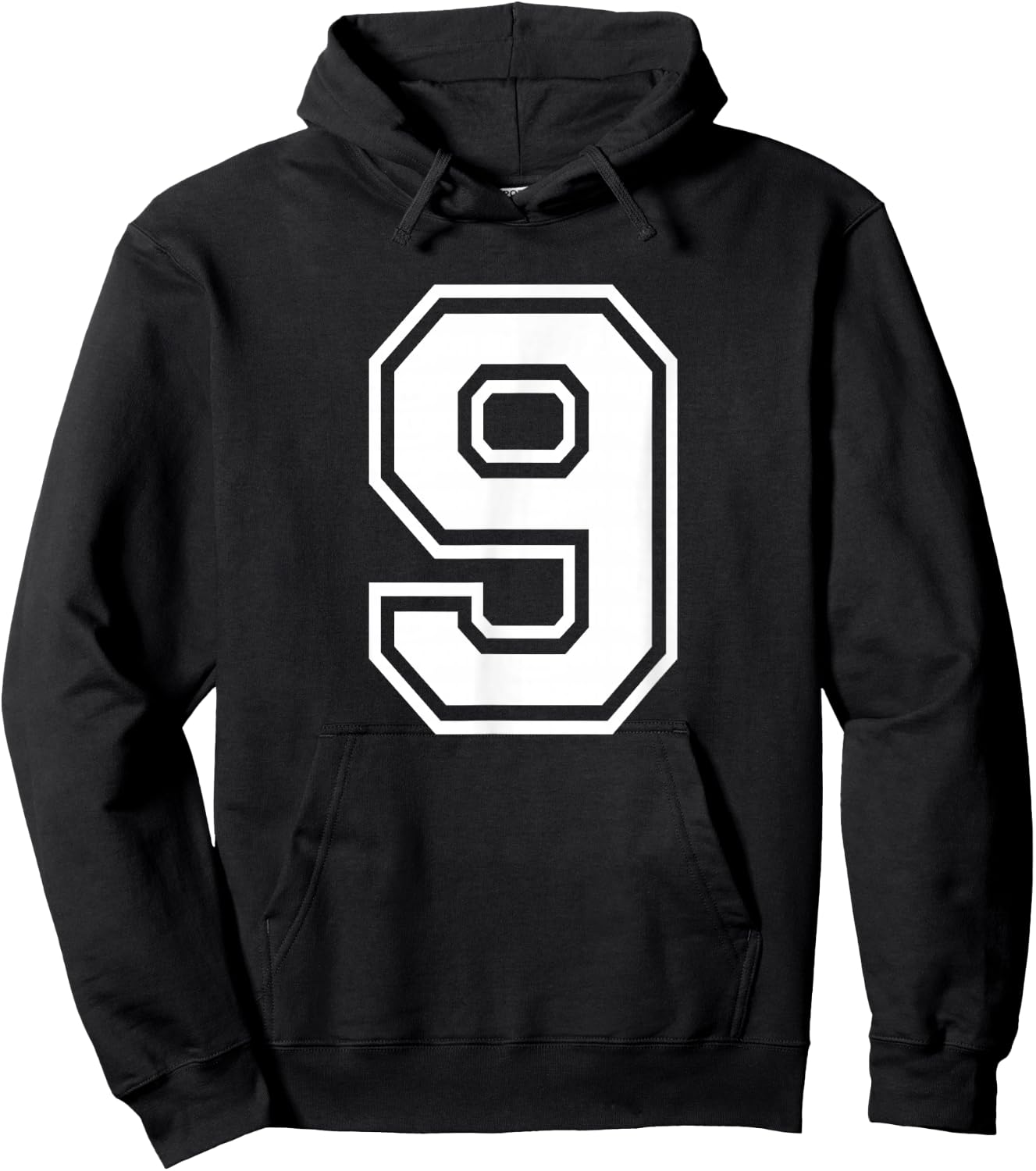Number 9 Birthday Gift Sports Player Team Numbered Jersey Hoodie - Hoodie | Black