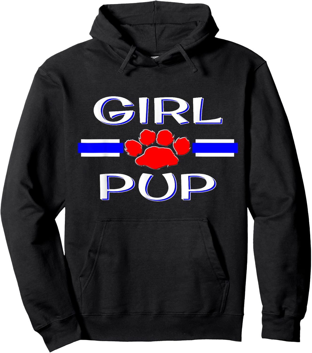 Girl Pup Play Gear, Human PetPlay Gift, BDSM Puppy Fetish Hoodie - Hoodie | Black