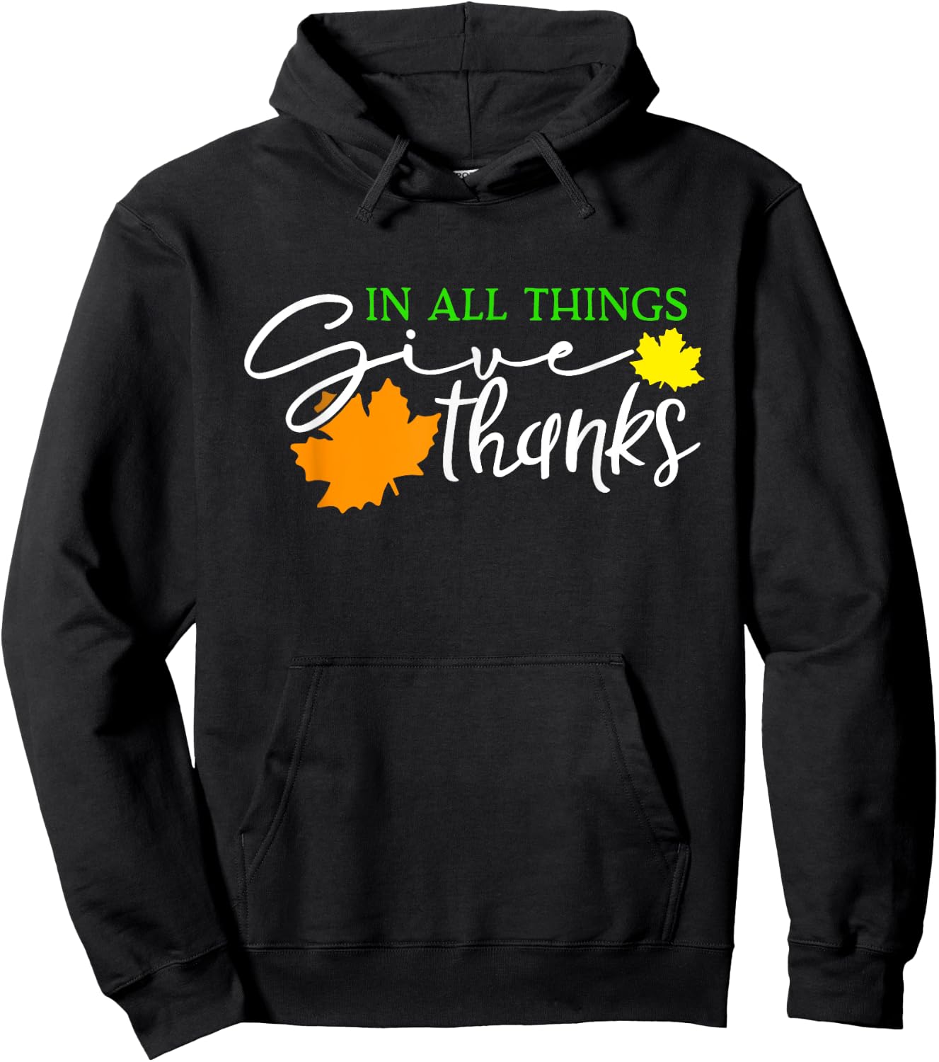 In All Things Give Thanks Fall Thanksgiving Cute Thankful Hoodie - Hoodie | Black