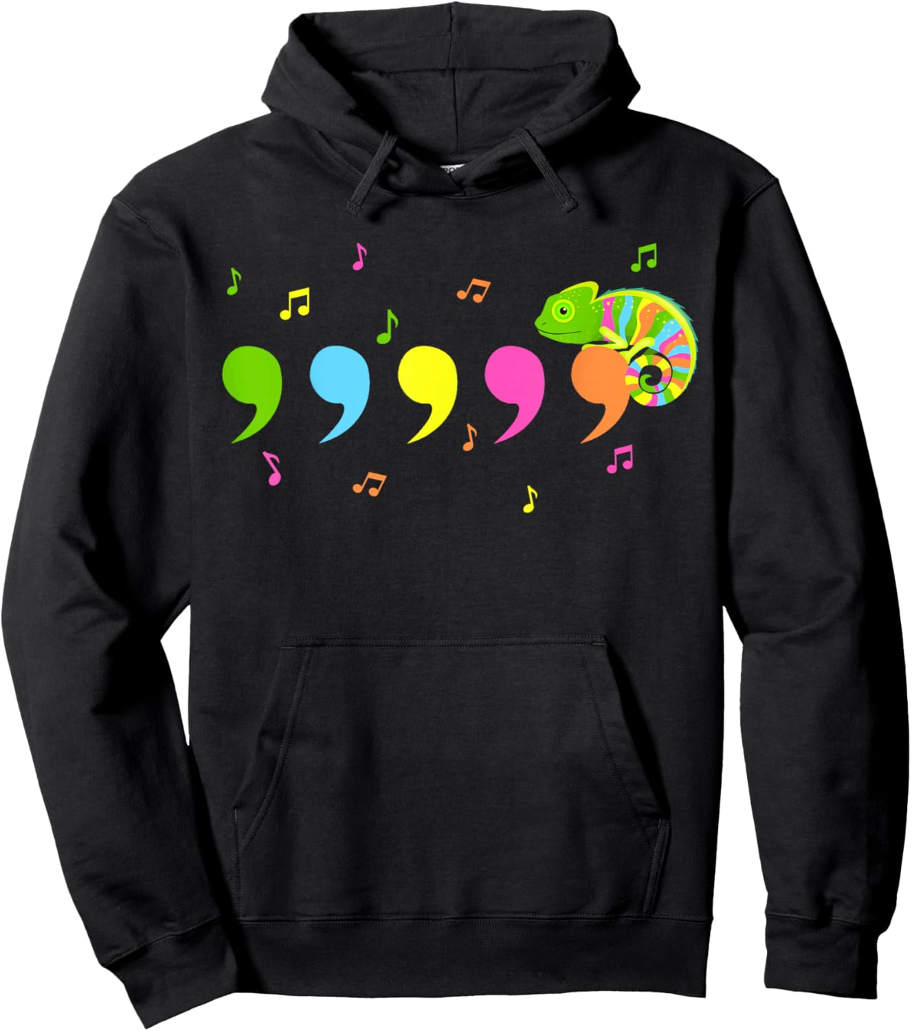 Comma Chameleon , Black, Small Hoodie - Hoodie | Black