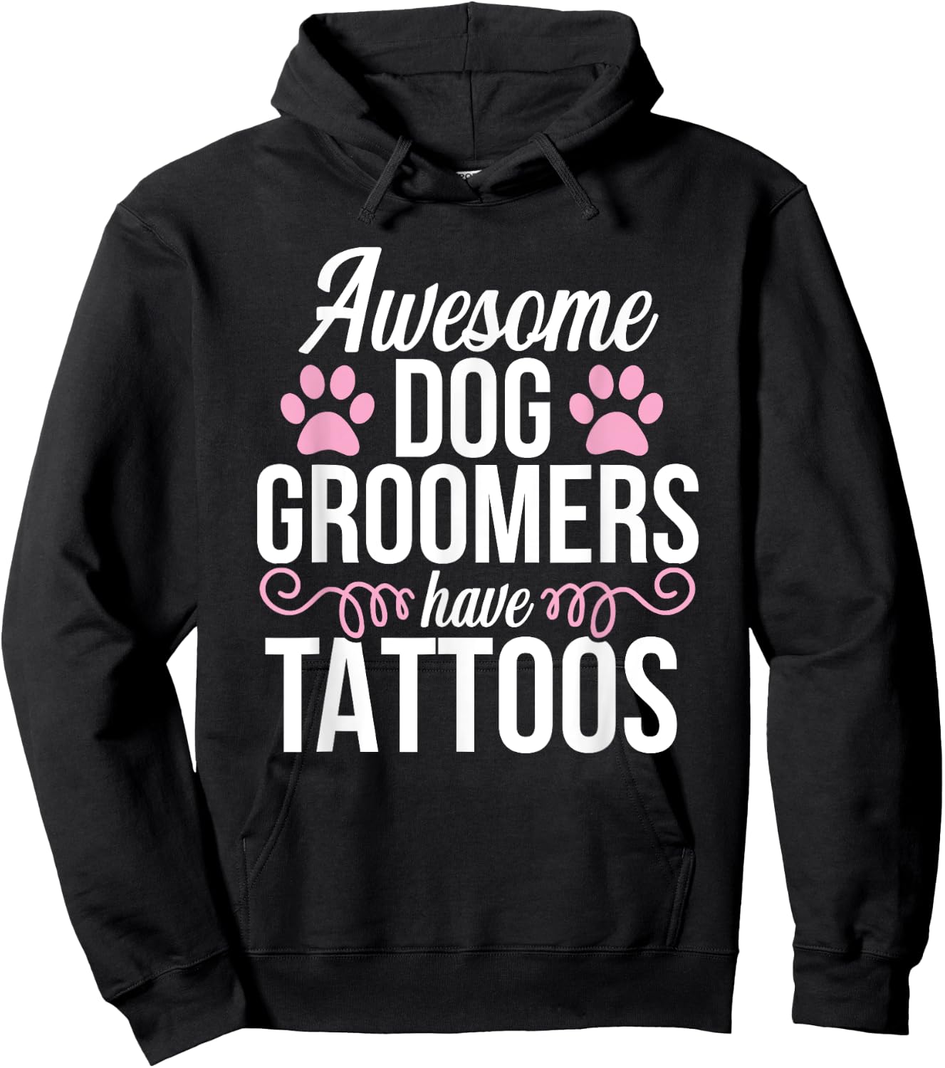Dog Groomer Funny Cute Tattoos Pet Grooming Puppy Care Men Women Hoodie - Hoodie | Black
