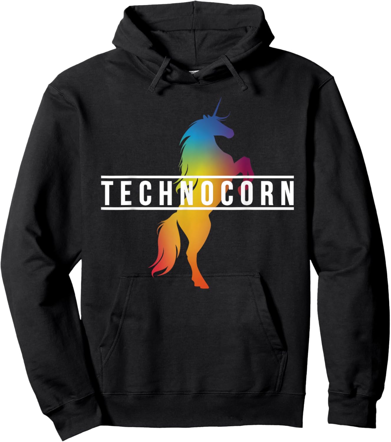 Dj I Technocorn I Techno Raver Music Festival Unicorn Hoodie - Hoodie | Black