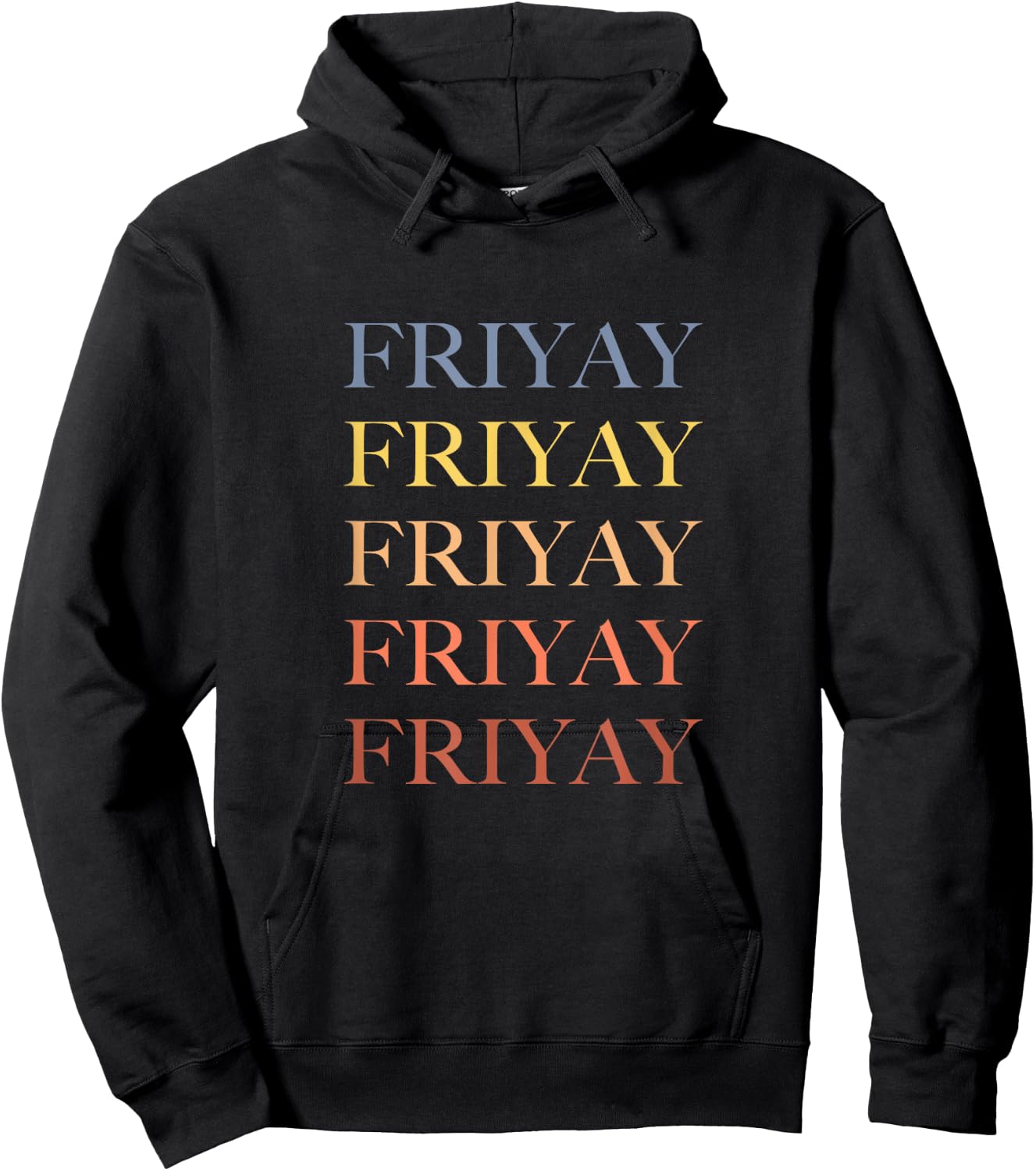 FRIYAY Retro Rainbow Hoodie - Hoodie | Black